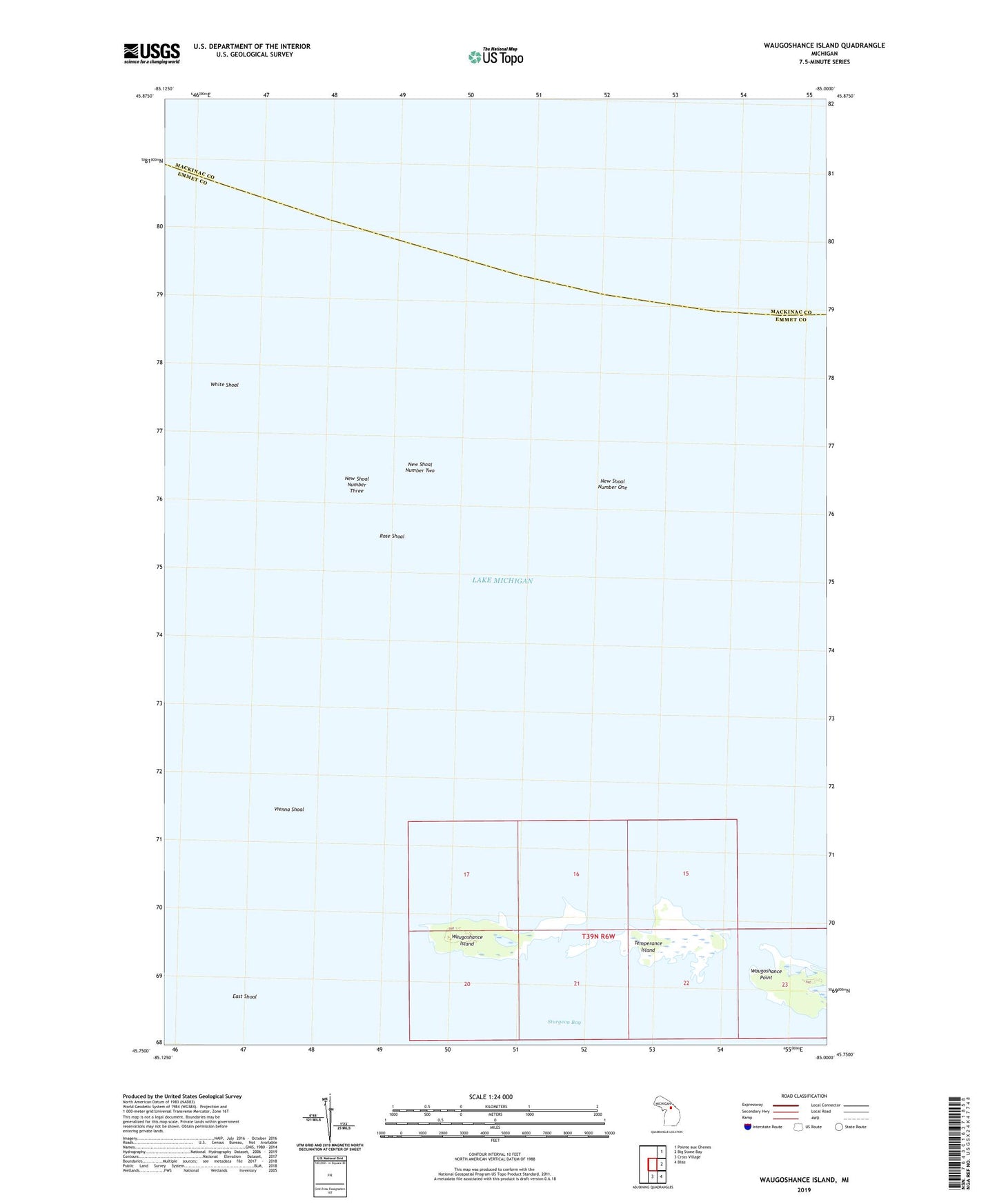 Waugoshance Island Michigan US Topo Map Image