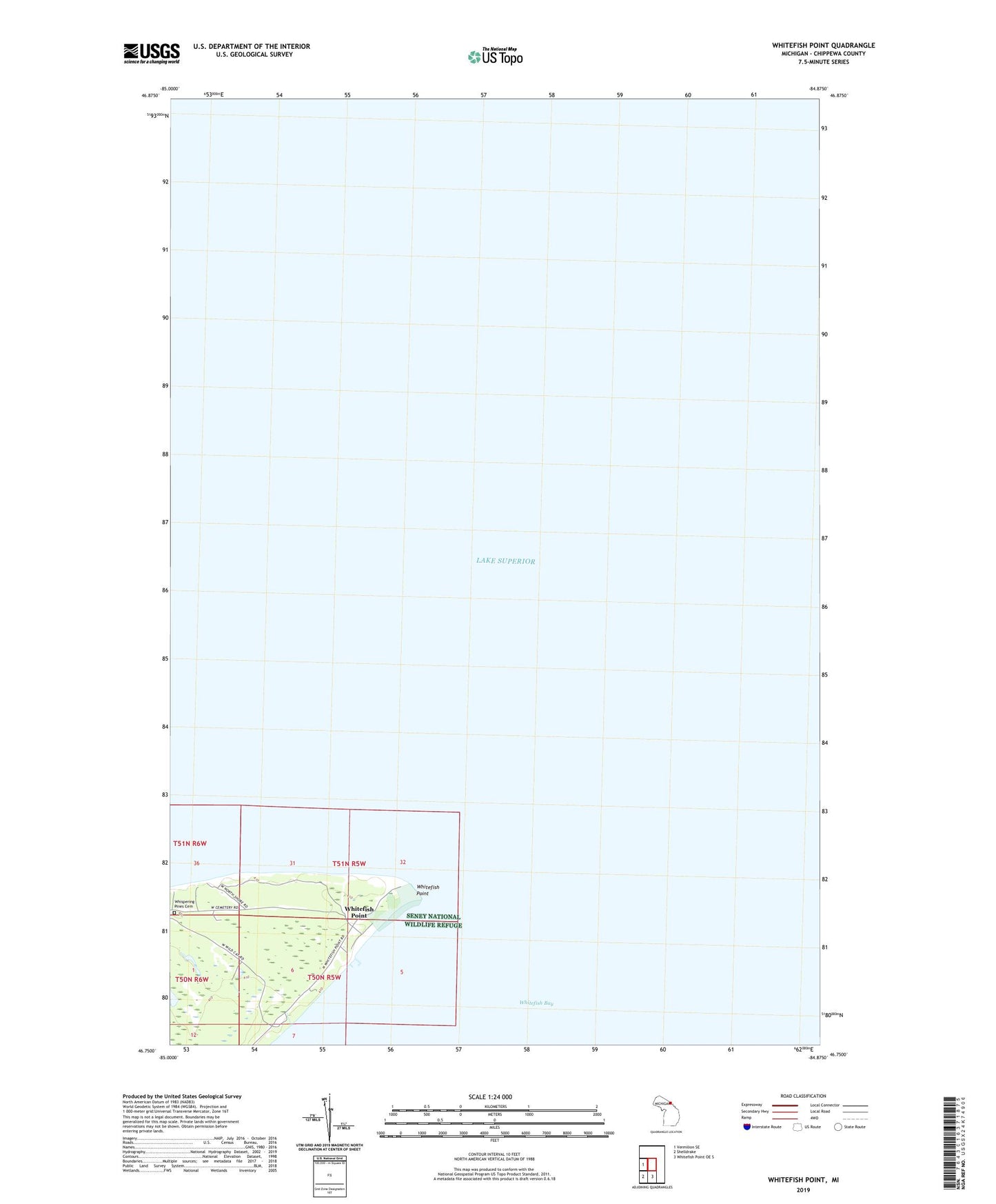 Whitefish Point Michigan US Topo Map Image