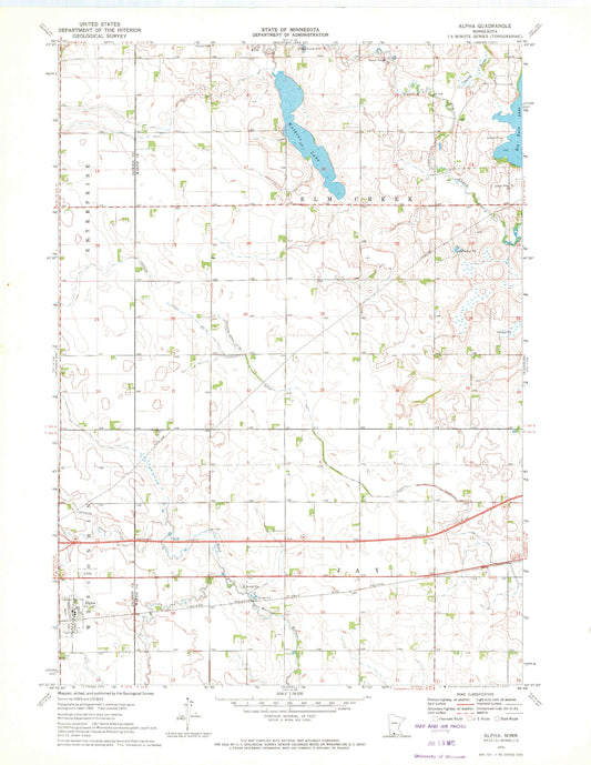 Classic USGS Alpha Minnesota 7.5'x7.5' Topo Map Image