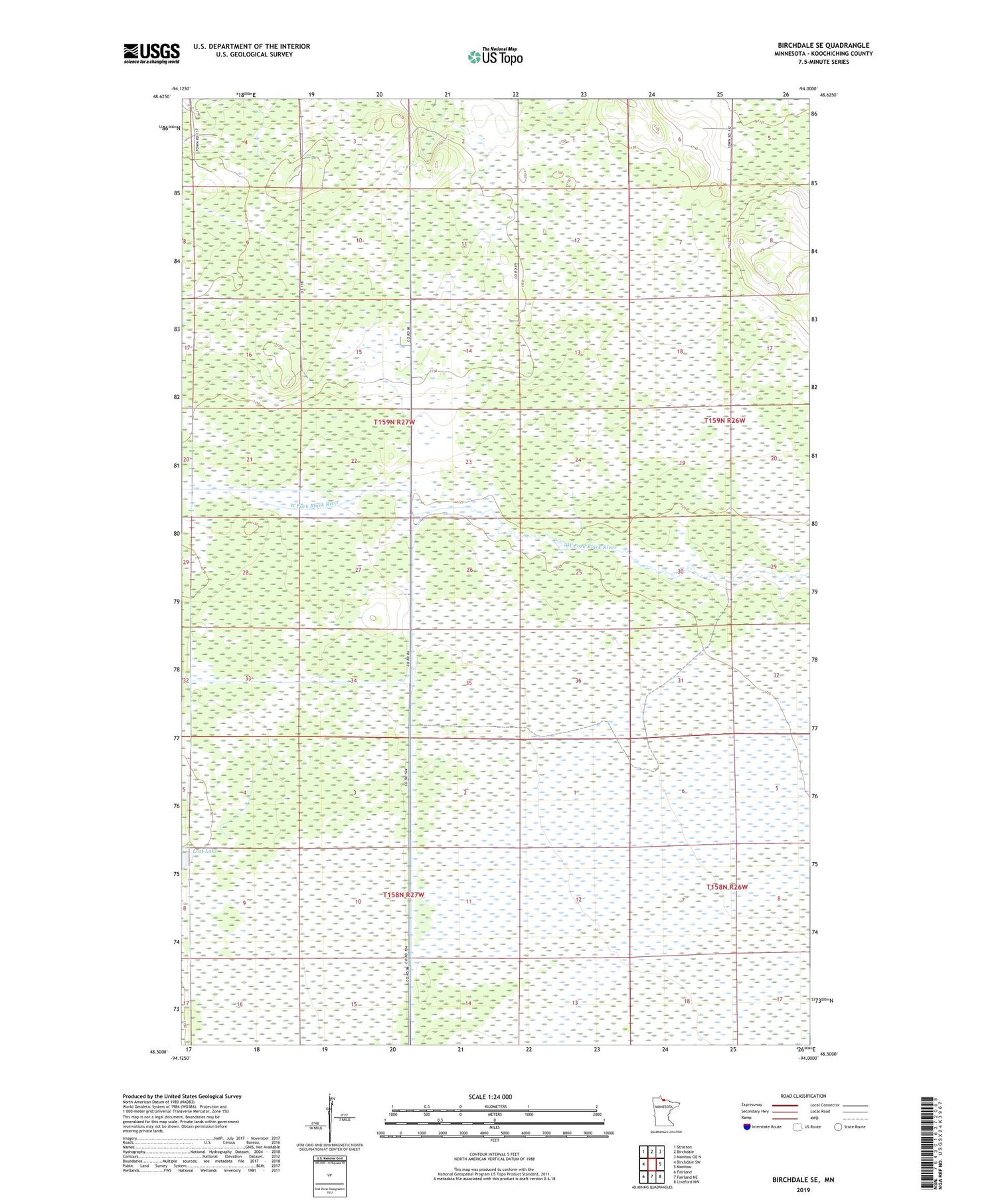 Birchdale SE Minnesota US Topo Map Image