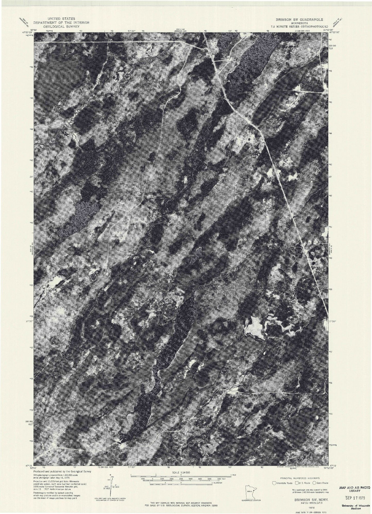 Classic USGS Fairbanks Minnesota 7.5'x7.5' Topo Map Image
