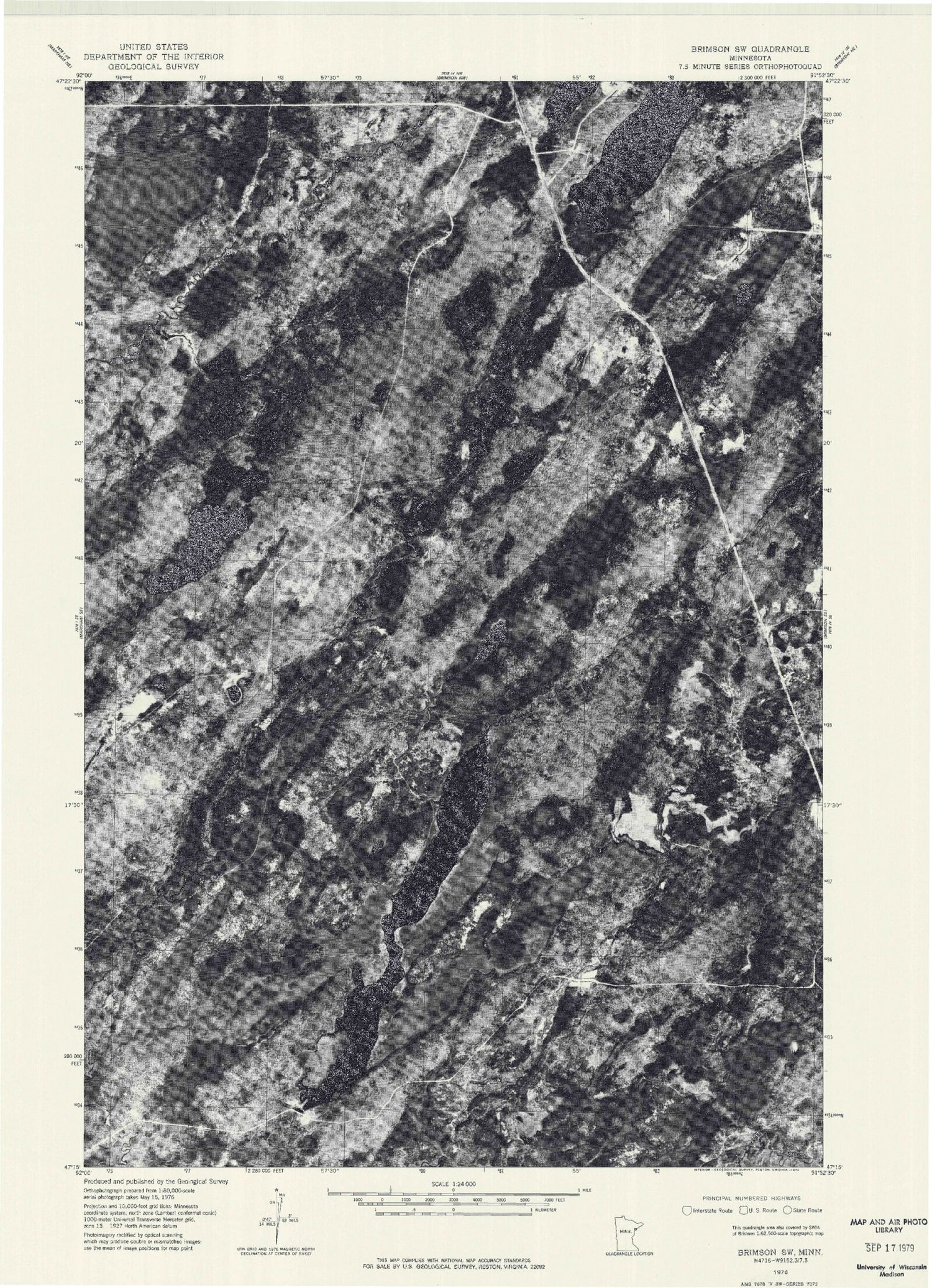 Classic USGS Fairbanks Minnesota 7.5'x7.5' Topo Map Image