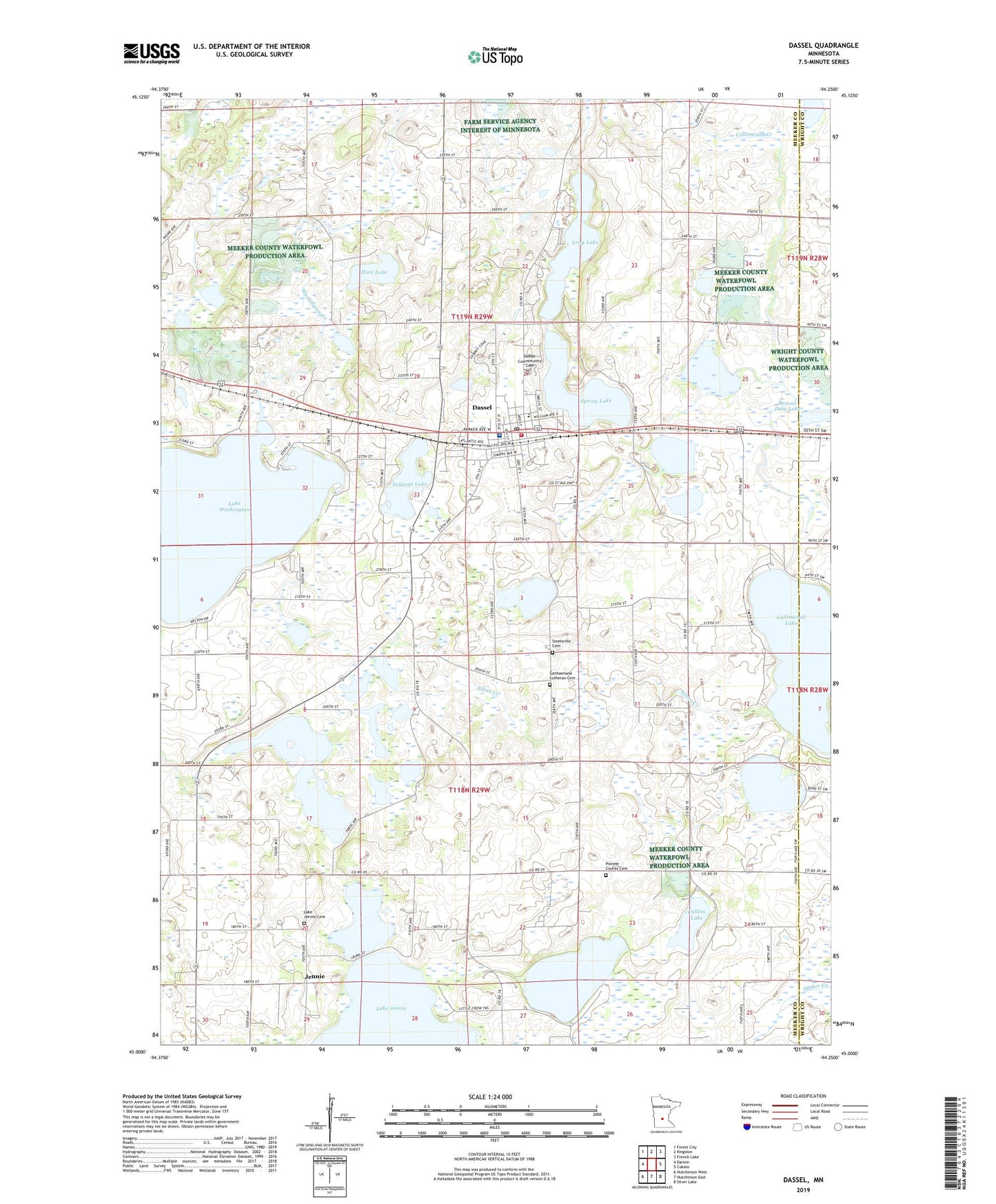Dassel Minnesota US Topo Map Image