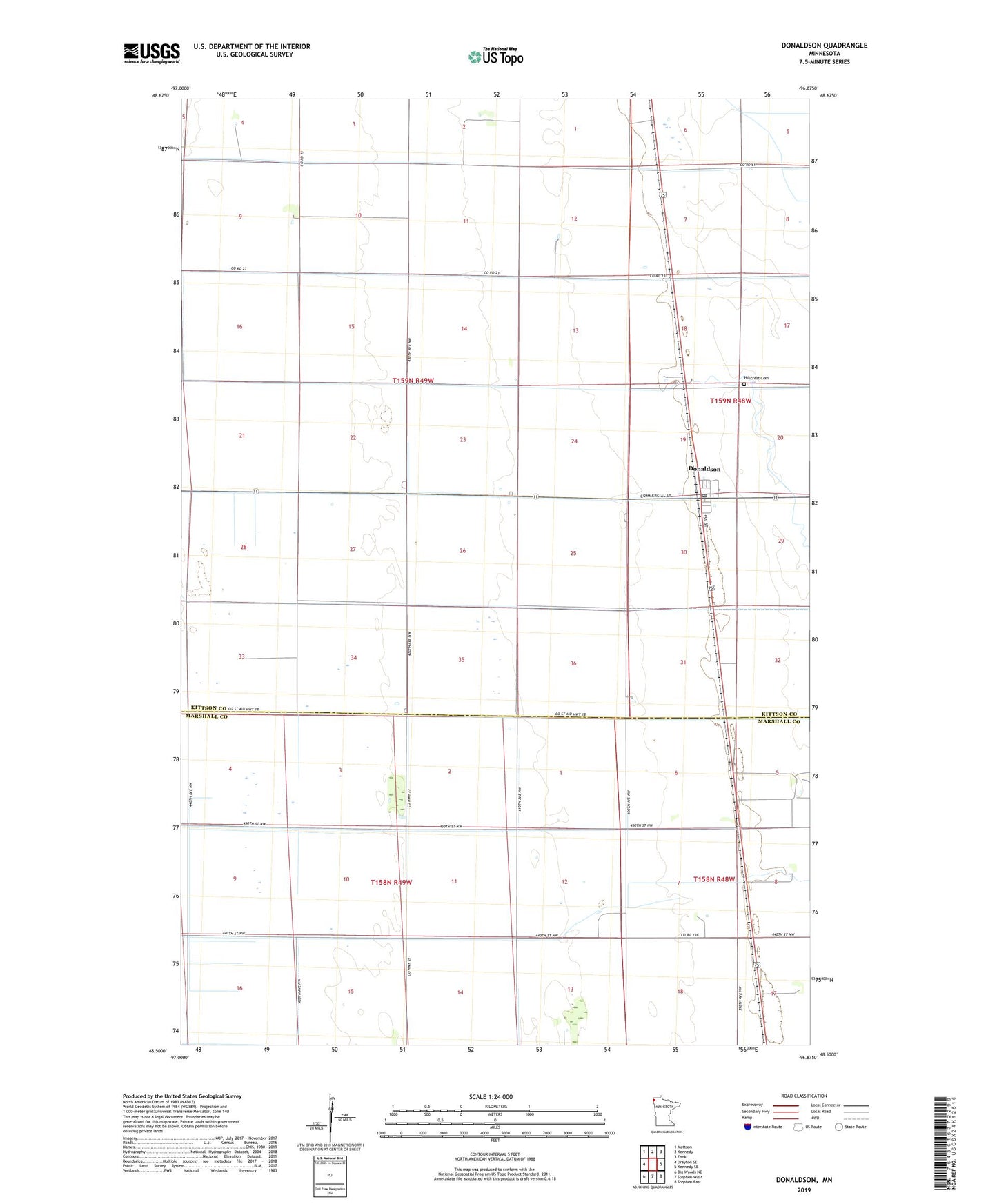 Donaldson Minnesota US Topo Map Image