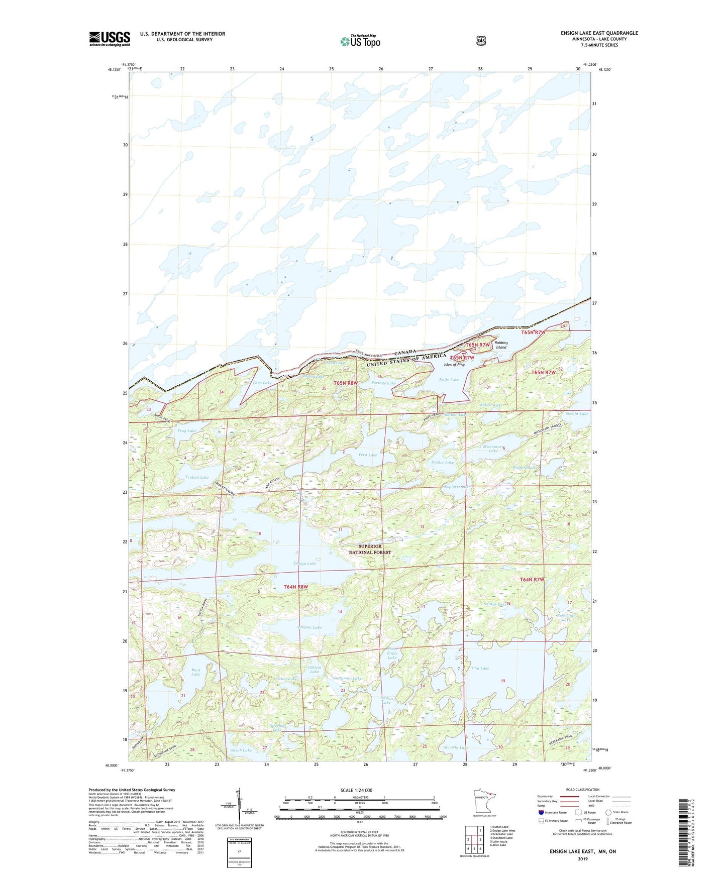 Ensign Lake East Minnesota US Topo Map Image
