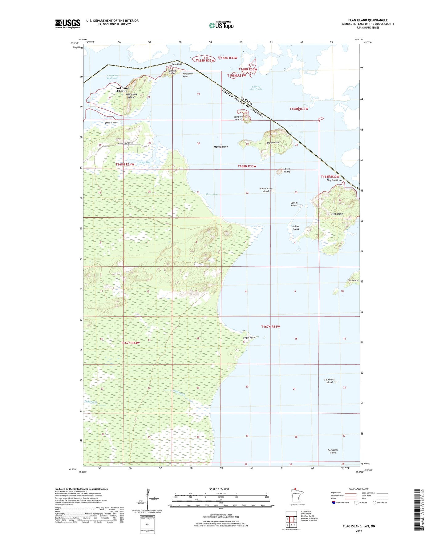 Flag Island Minnesota US Topo Map Image