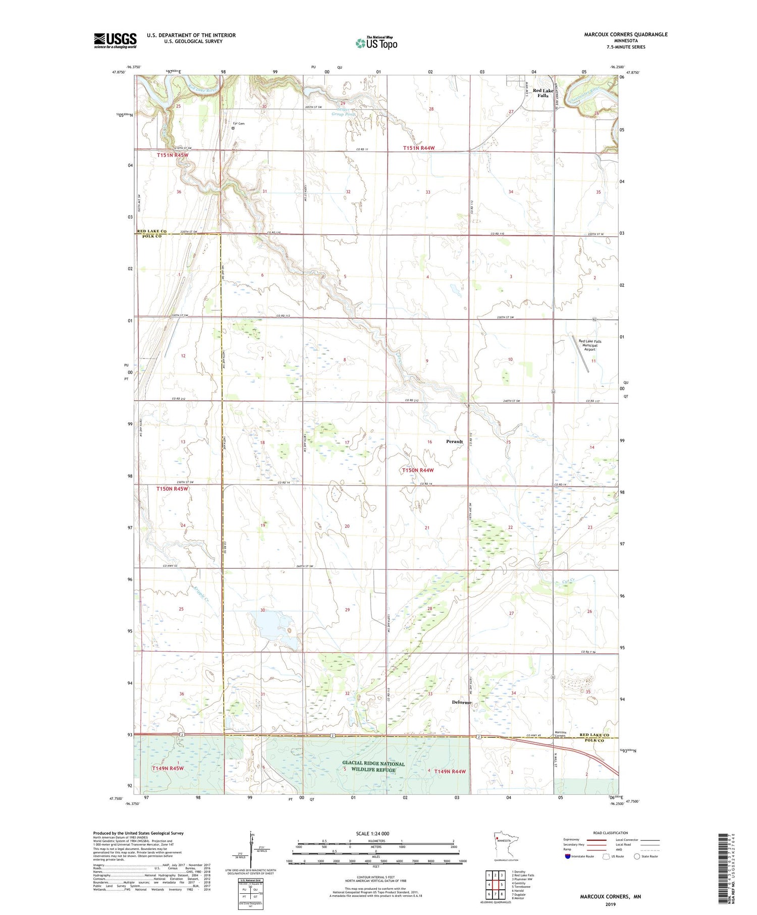 Marcoux Corners Minnesota US Topo Map Image