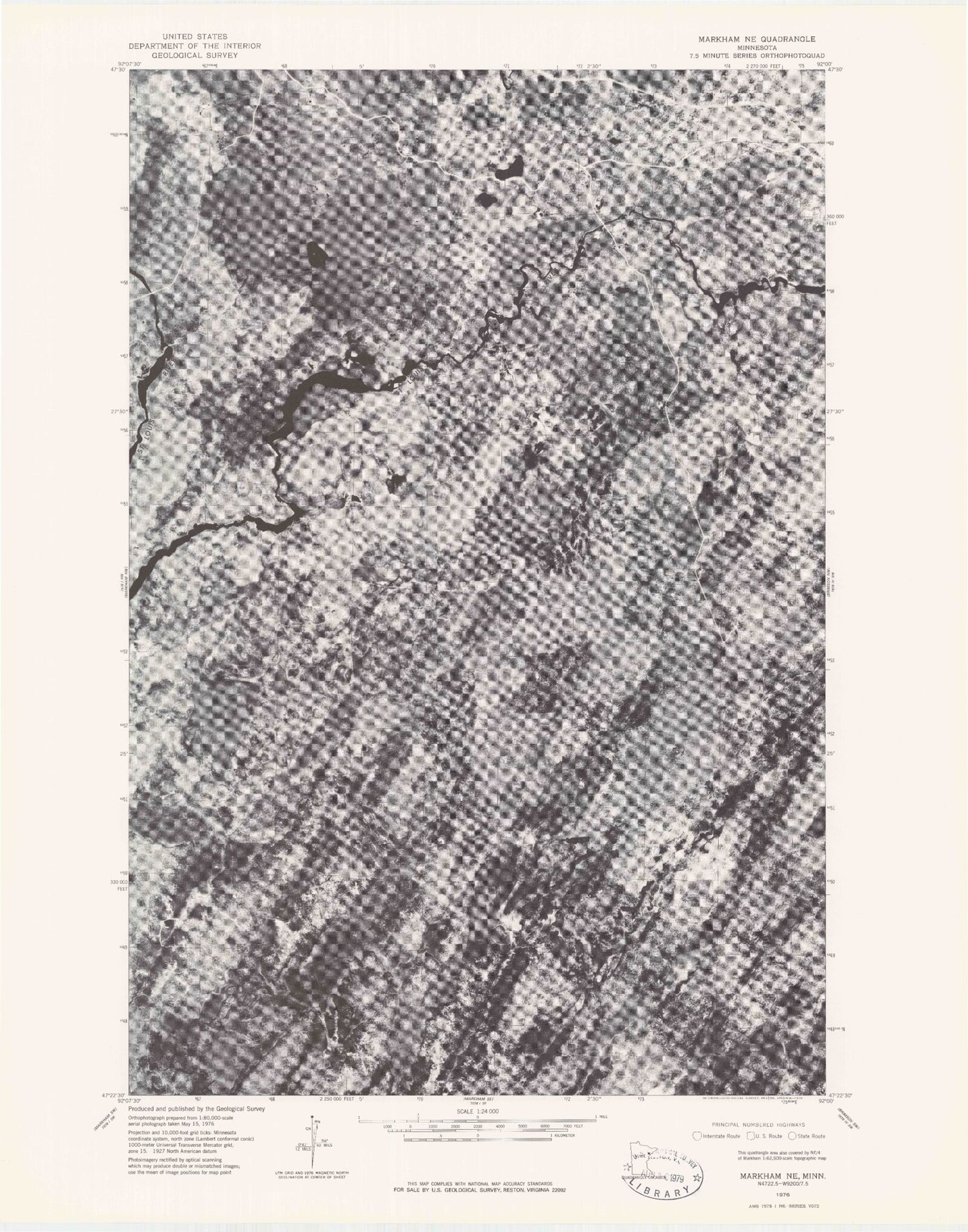 Classic USGS Bird Lake Minnesota 7.5'x7.5' Topo Map Image