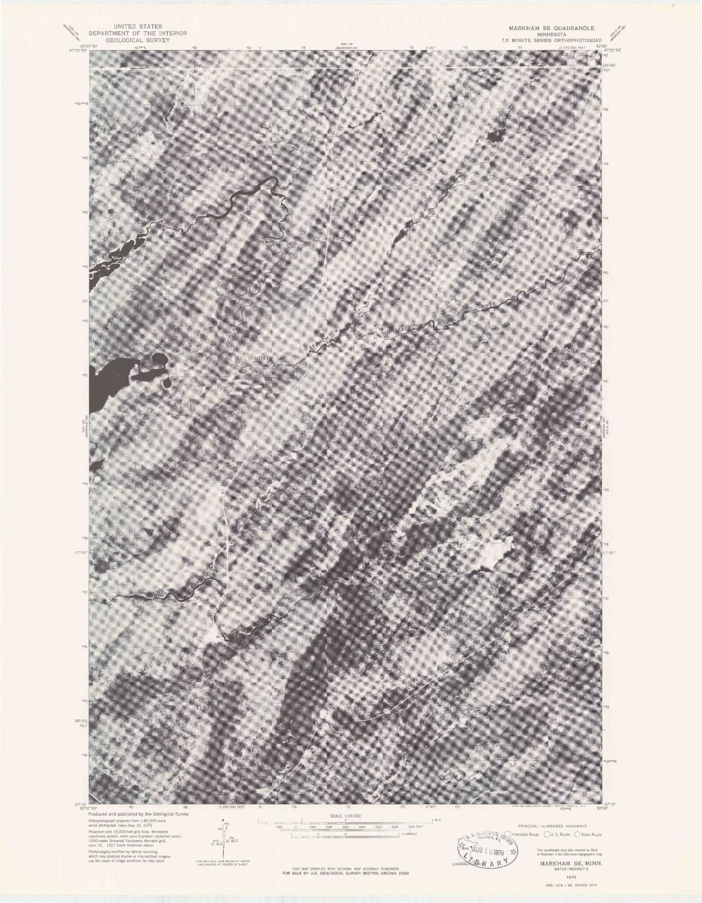 Classic USGS Harris Lake Minnesota 7.5'x7.5' Topo Map Image
