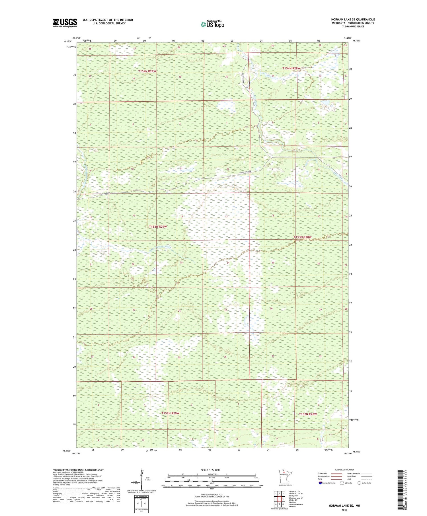 Norman Lake SE Minnesota US Topo Map Image