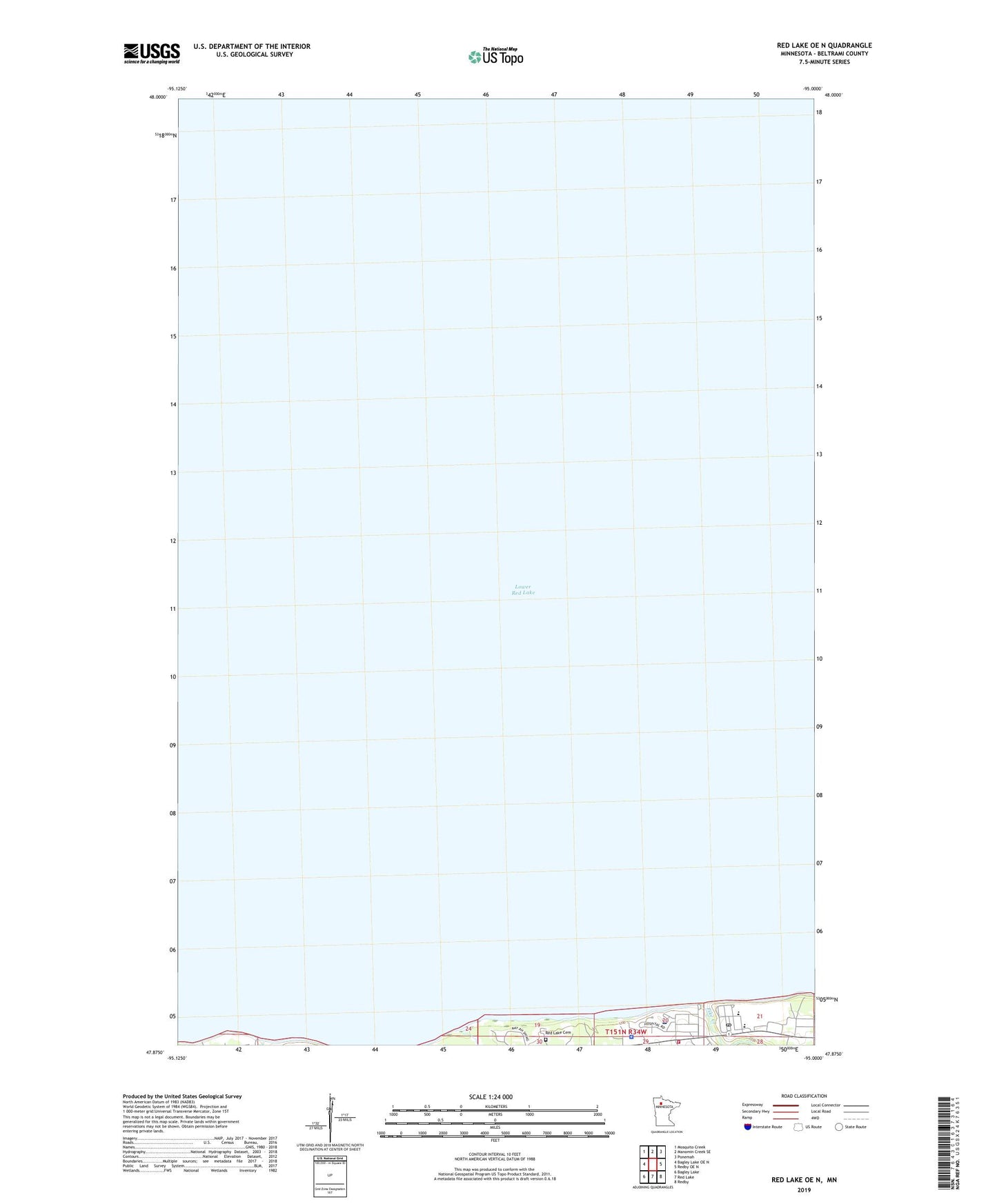 Red Lake OE N Minnesota US Topo Map Image