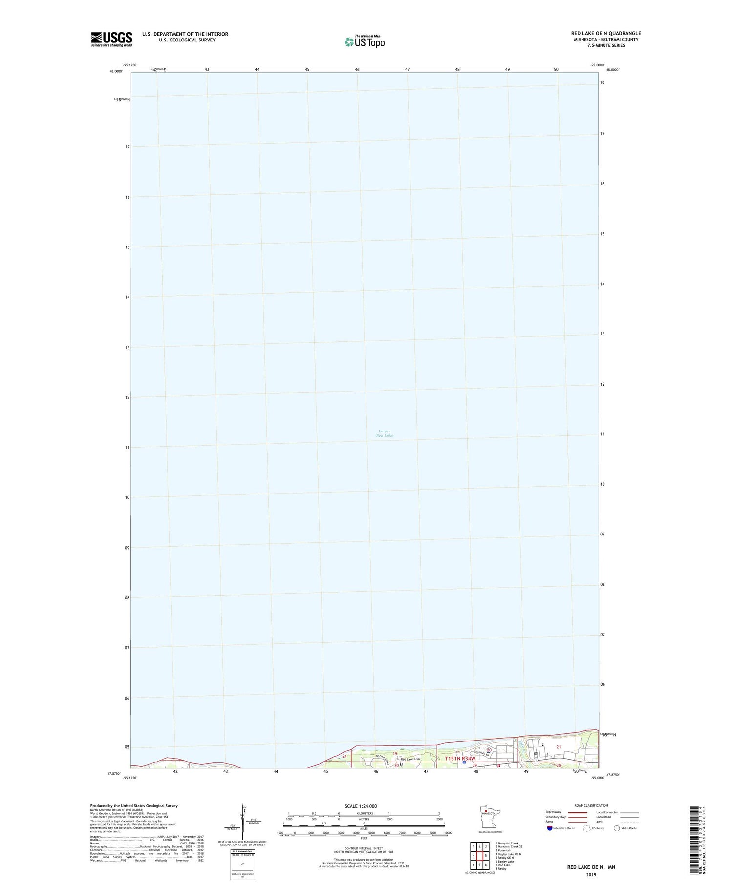 Red Lake OE N Minnesota US Topo Map Image