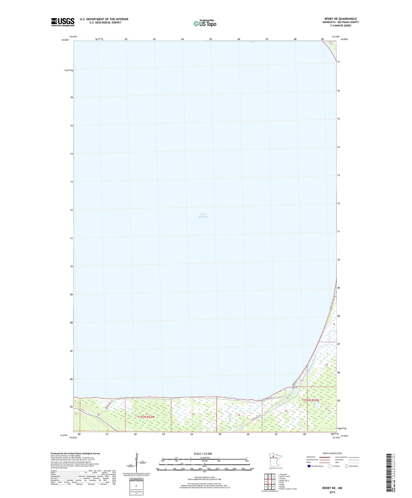 Redby NE Minnesota US Topo Map Image