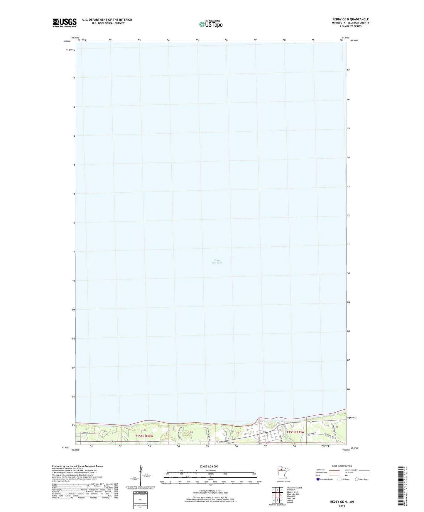 Redby OE N Minnesota US Topo Map Image