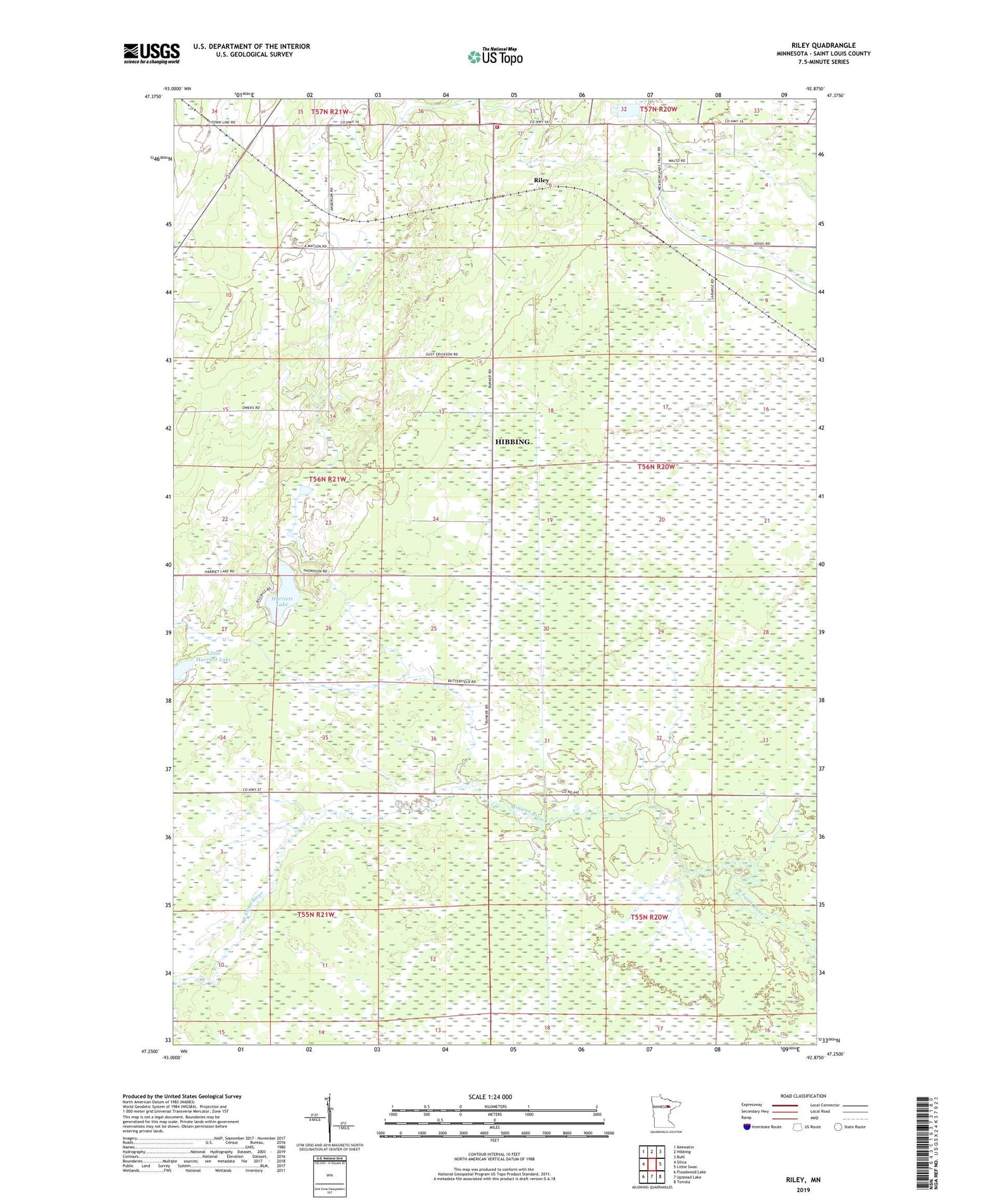 Riley Minnesota US Topo Map Image
