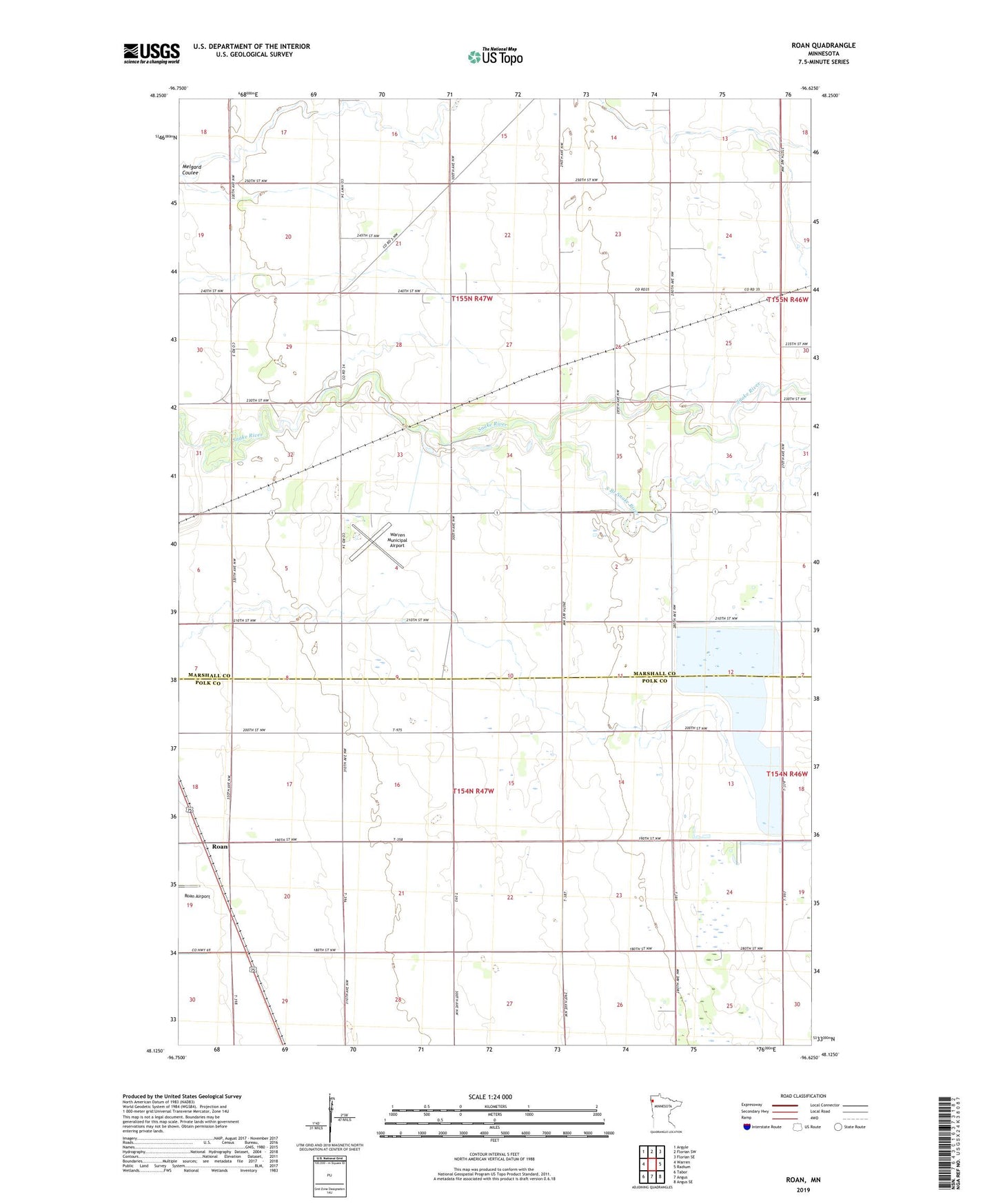 Roan Minnesota US Topo Map Image