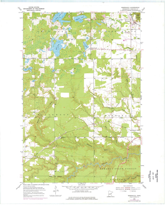 Classic USGS Wrenshall Minnesota 7.5'x7.5' Topo Map Image