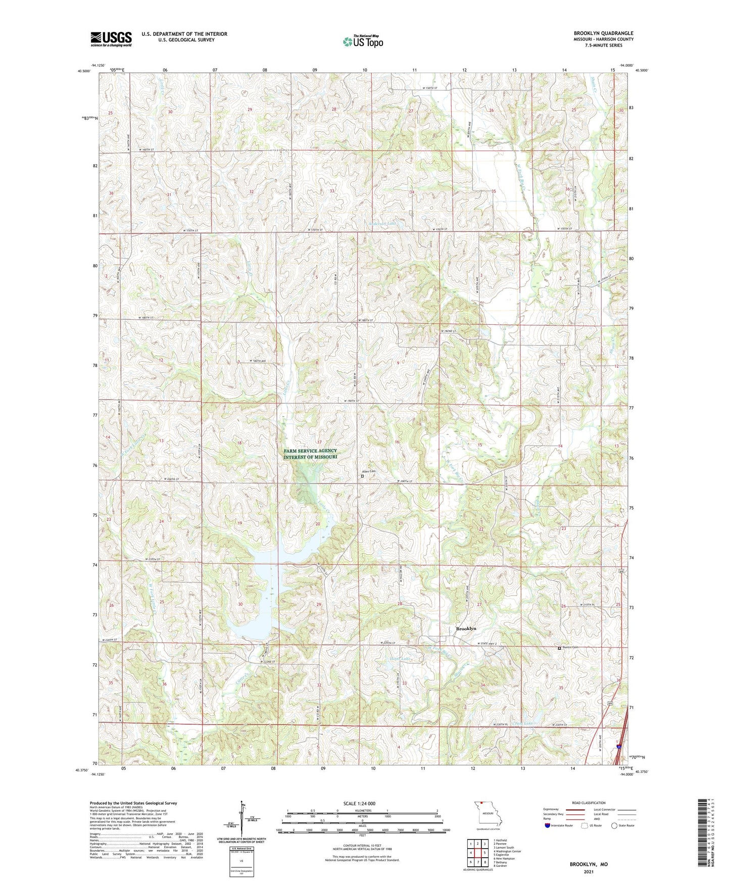 Brooklyn Missouri US Topo Map Image
