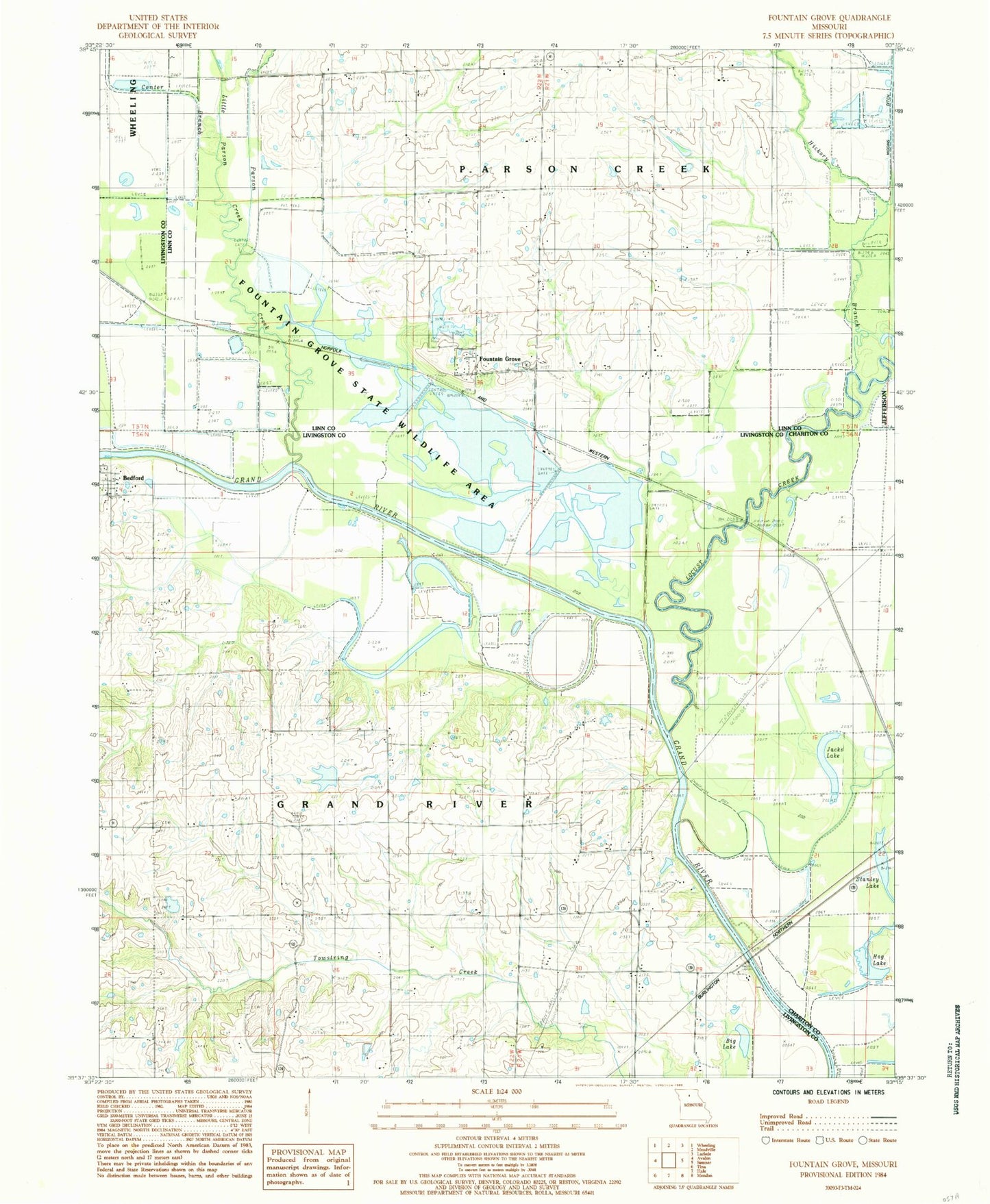 Classic USGS Fountain Grove Missouri 7.5'x7.5' Topo Map Image