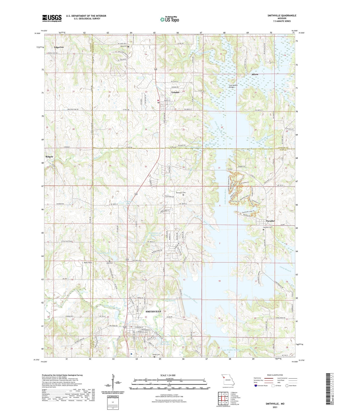 Smithville Missouri US Topo Map Image