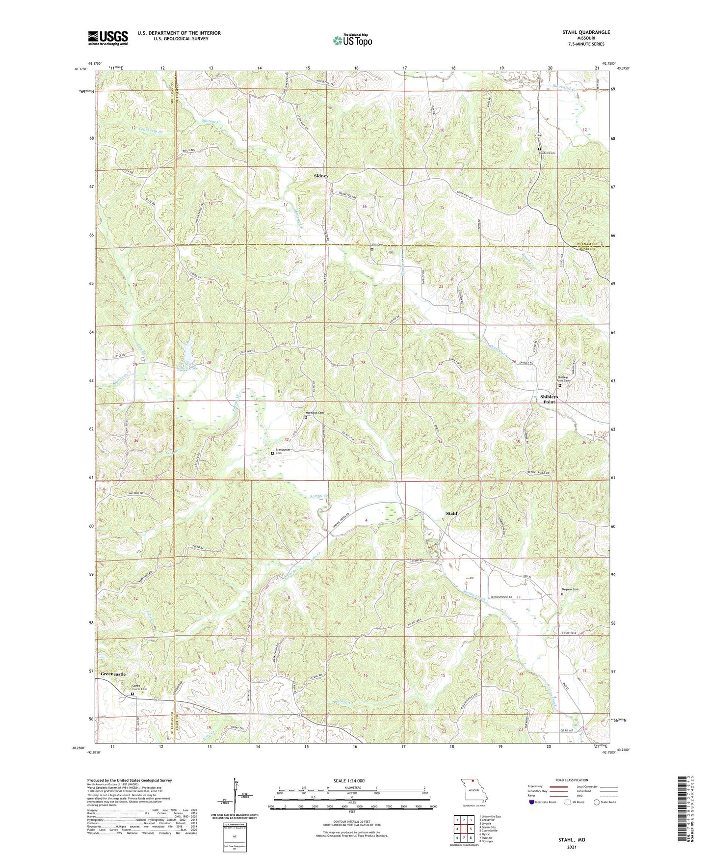 Stahl Missouri US Topo Map Image