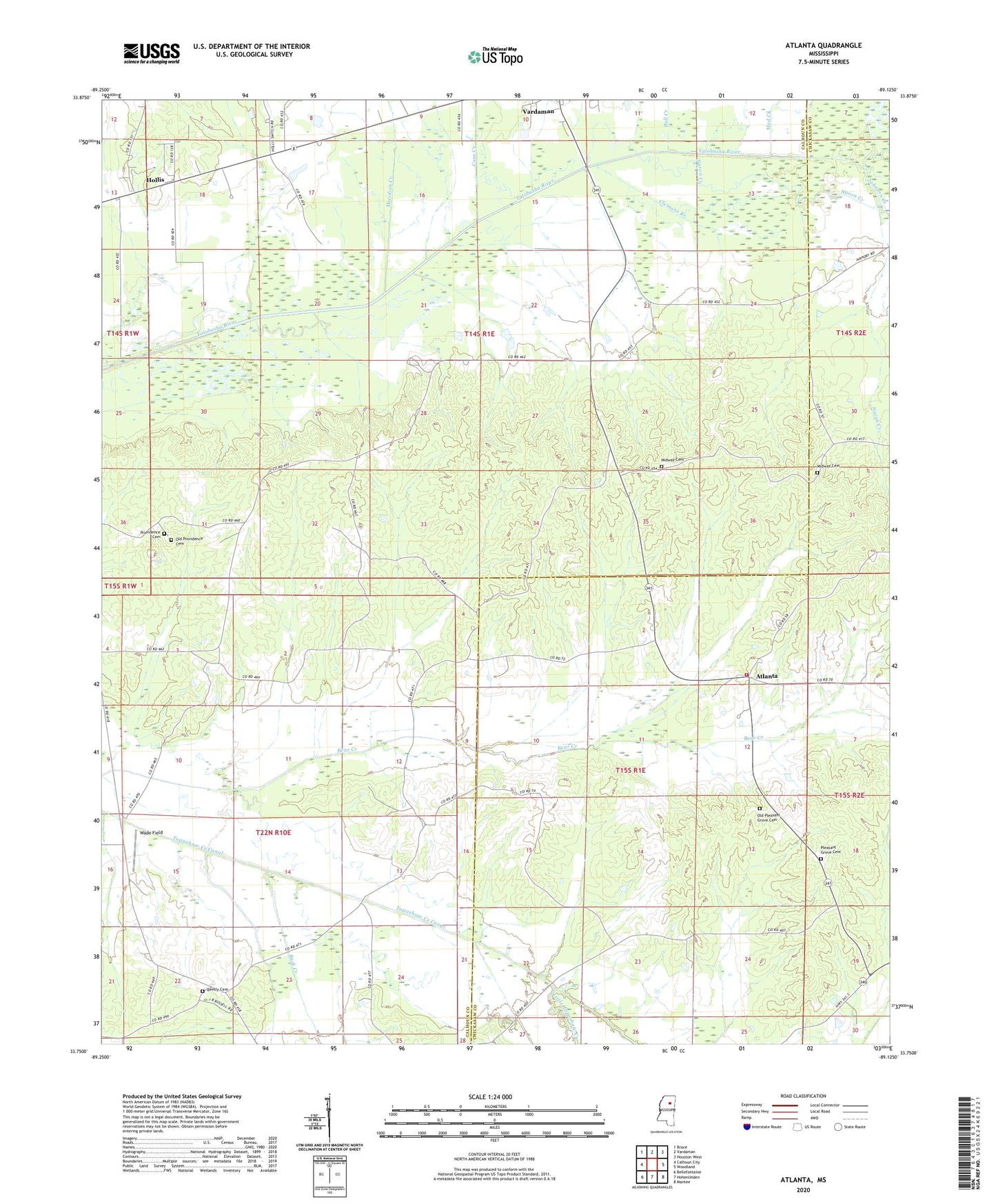 Atlanta Mississippi US Topo Map Image