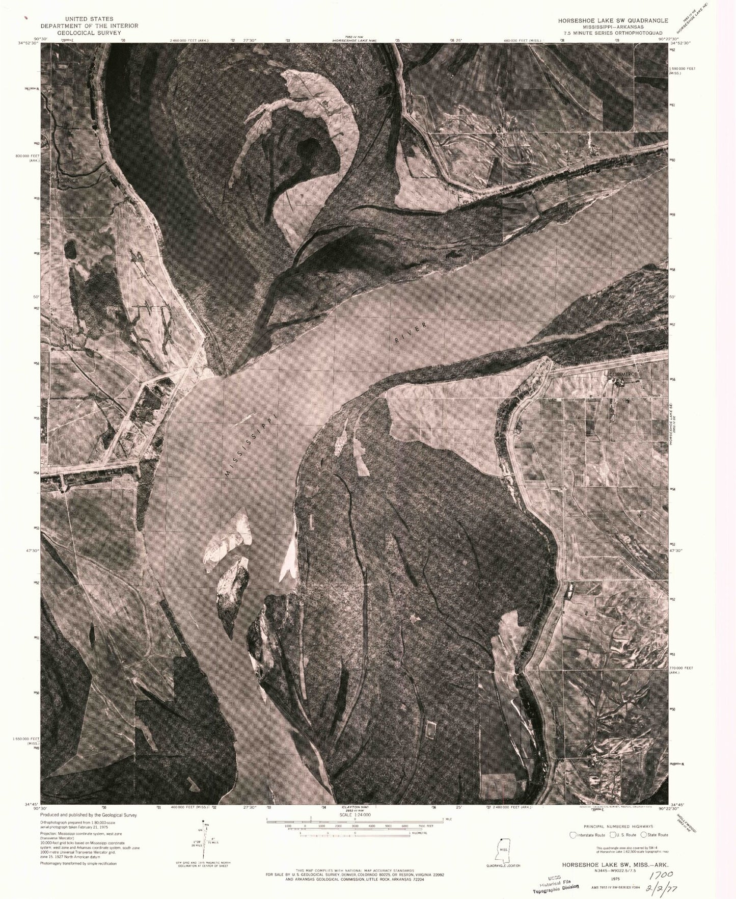 Classic USGS Council Arkansas 7.5'x7.5' Topo Map Image