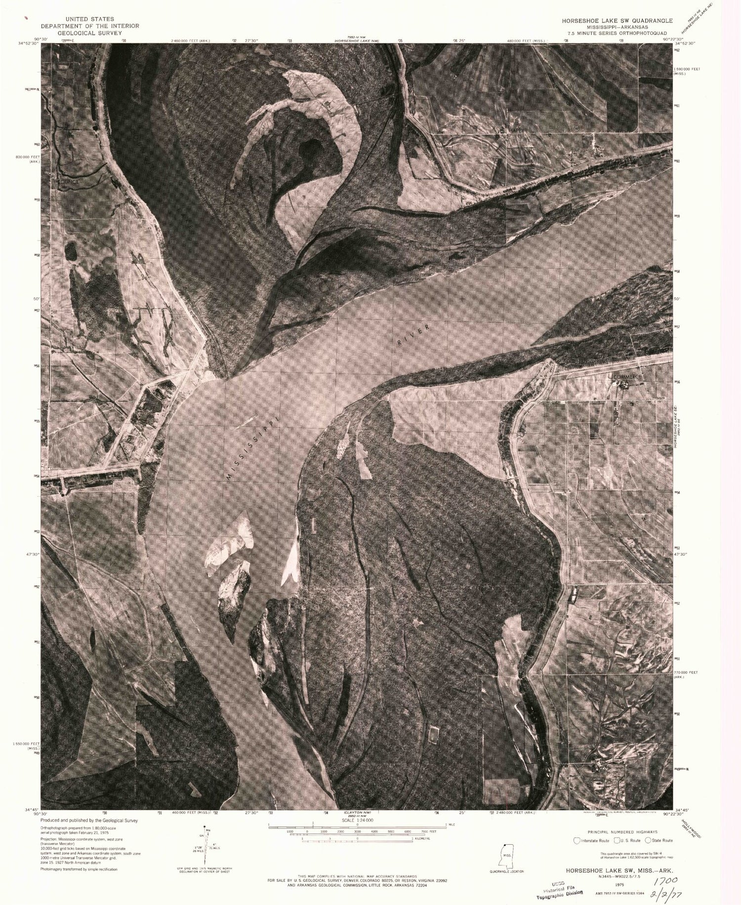 Classic USGS Council Arkansas 7.5'x7.5' Topo Map Image