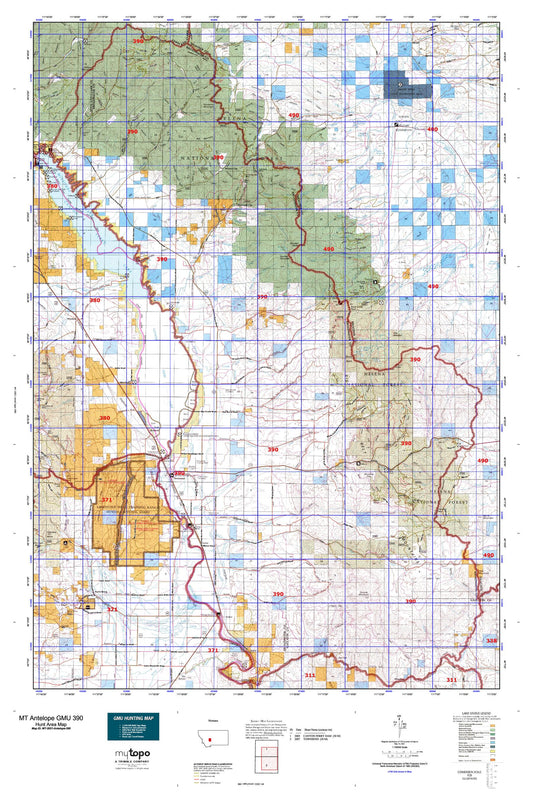 Montana Antelope GMU 390 Map Image