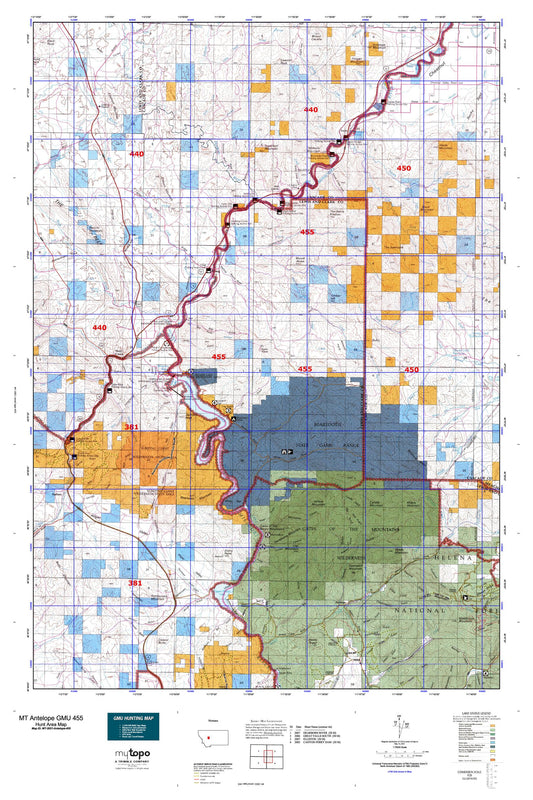 Montana Antelope GMU 455 Map Image
