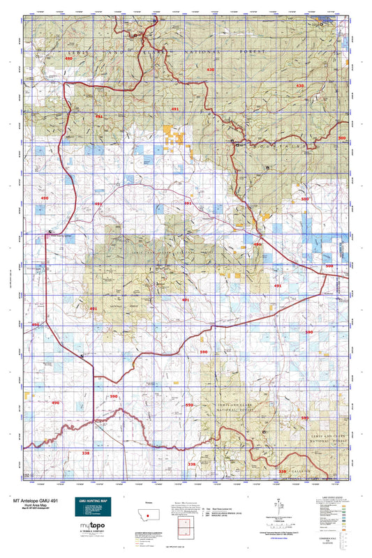Montana Antelope GMU 491 Map Image