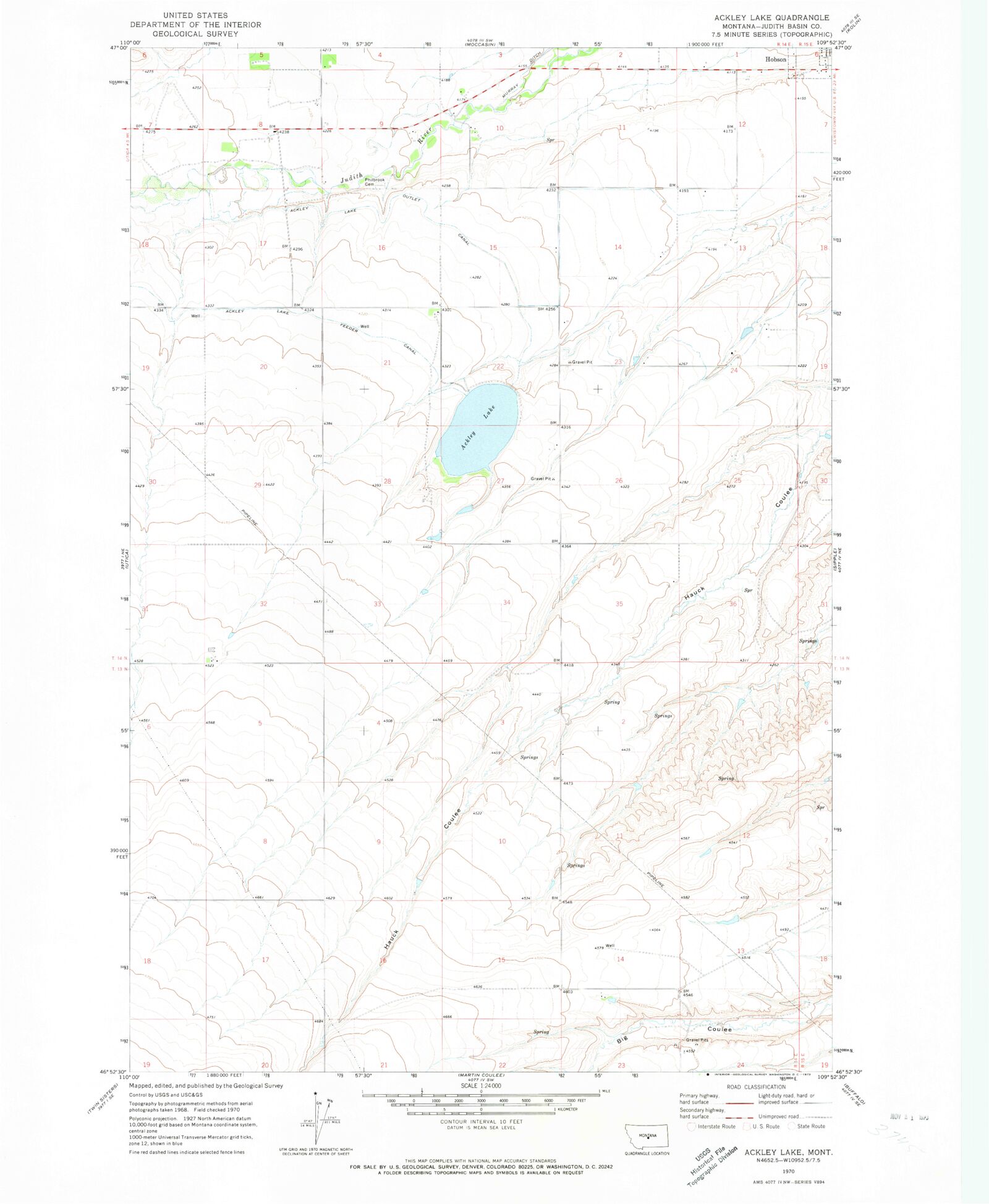 Classic USGS Ackley Lake Montana 7.5'x7.5' Topo Map MyTopo Map Store