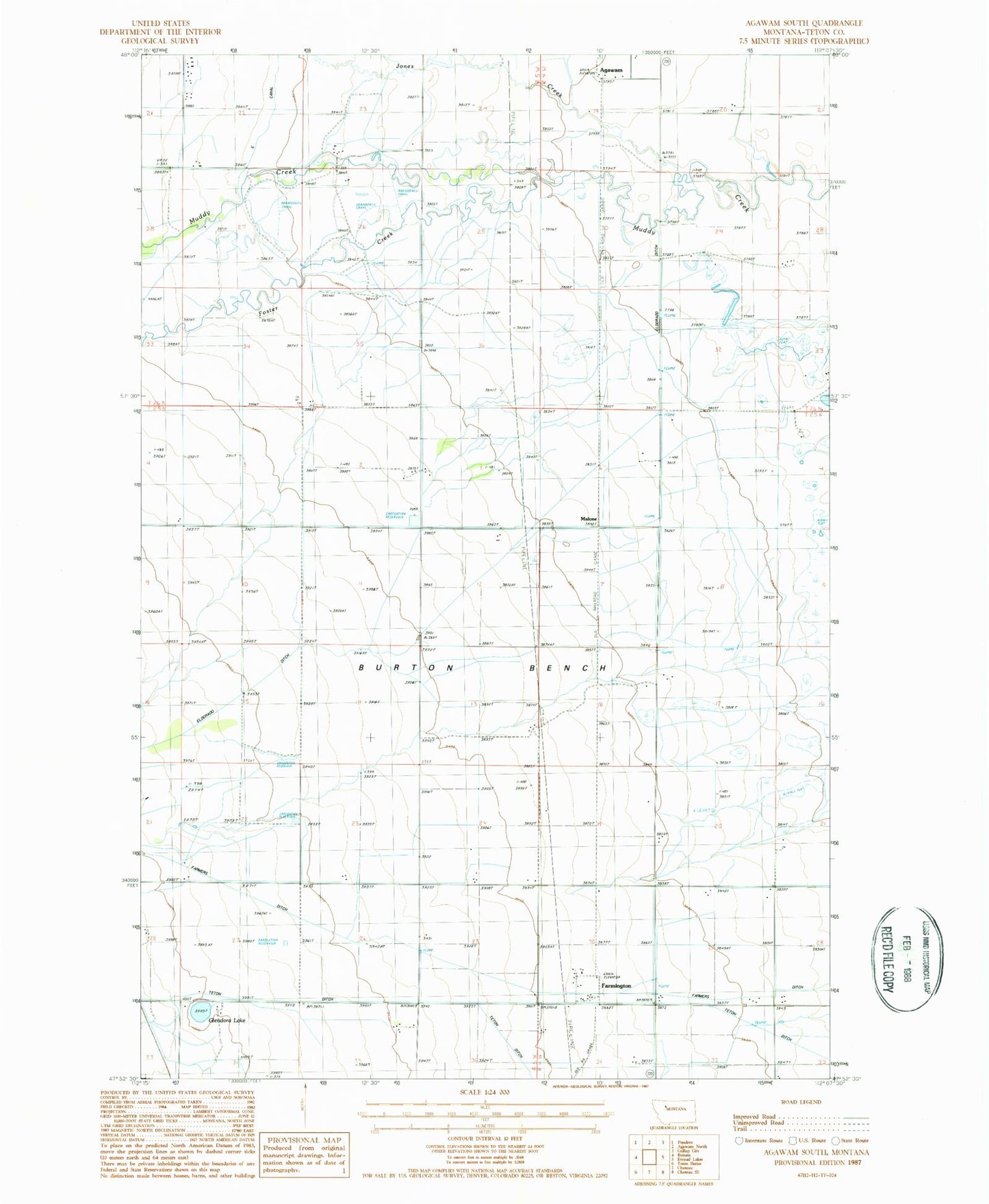 Classic USGS Agawam South Montana 7.5'x7.5' Topo Map Image