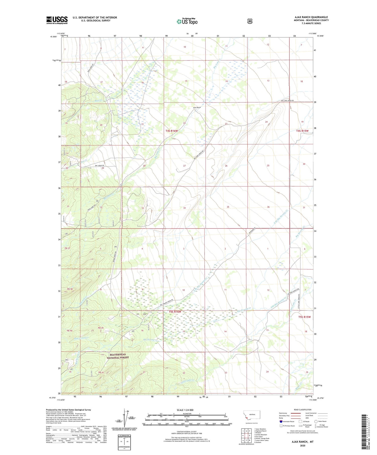 Ajax Ranch Montana US Topo Map Image