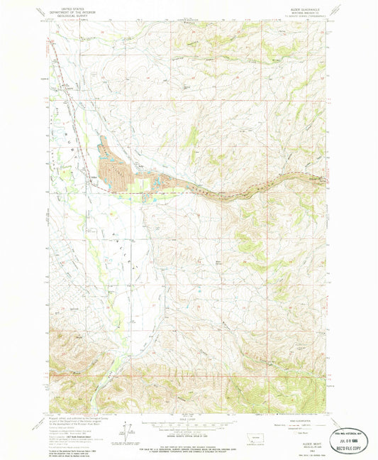 Classic USGS Alder Montana 7.5'x7.5' Topo Map Image