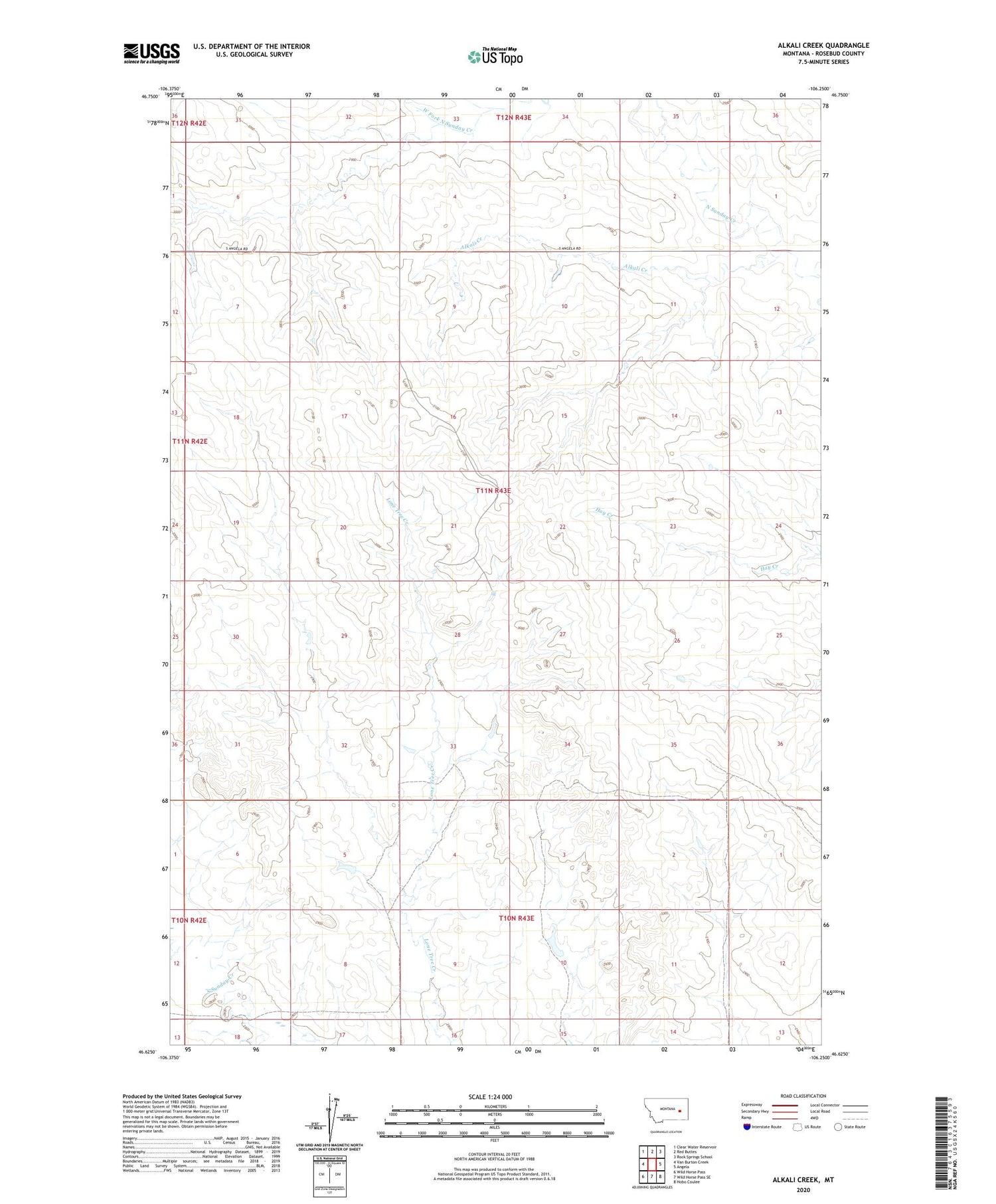 Alkali Creek Montana US Topo Map Image