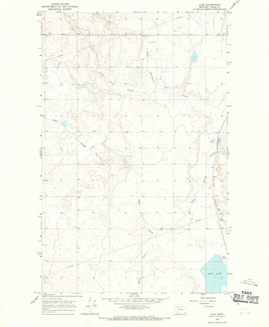 Classic USGS Aloe Montana 7.5'x7.5' Topo Map Image