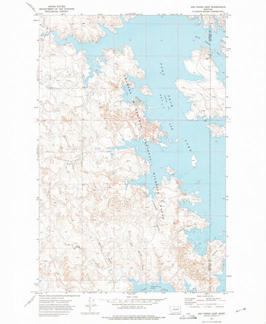 Classic USGS Ash Creek East Montana 7.5'x7.5' Topo Map Image