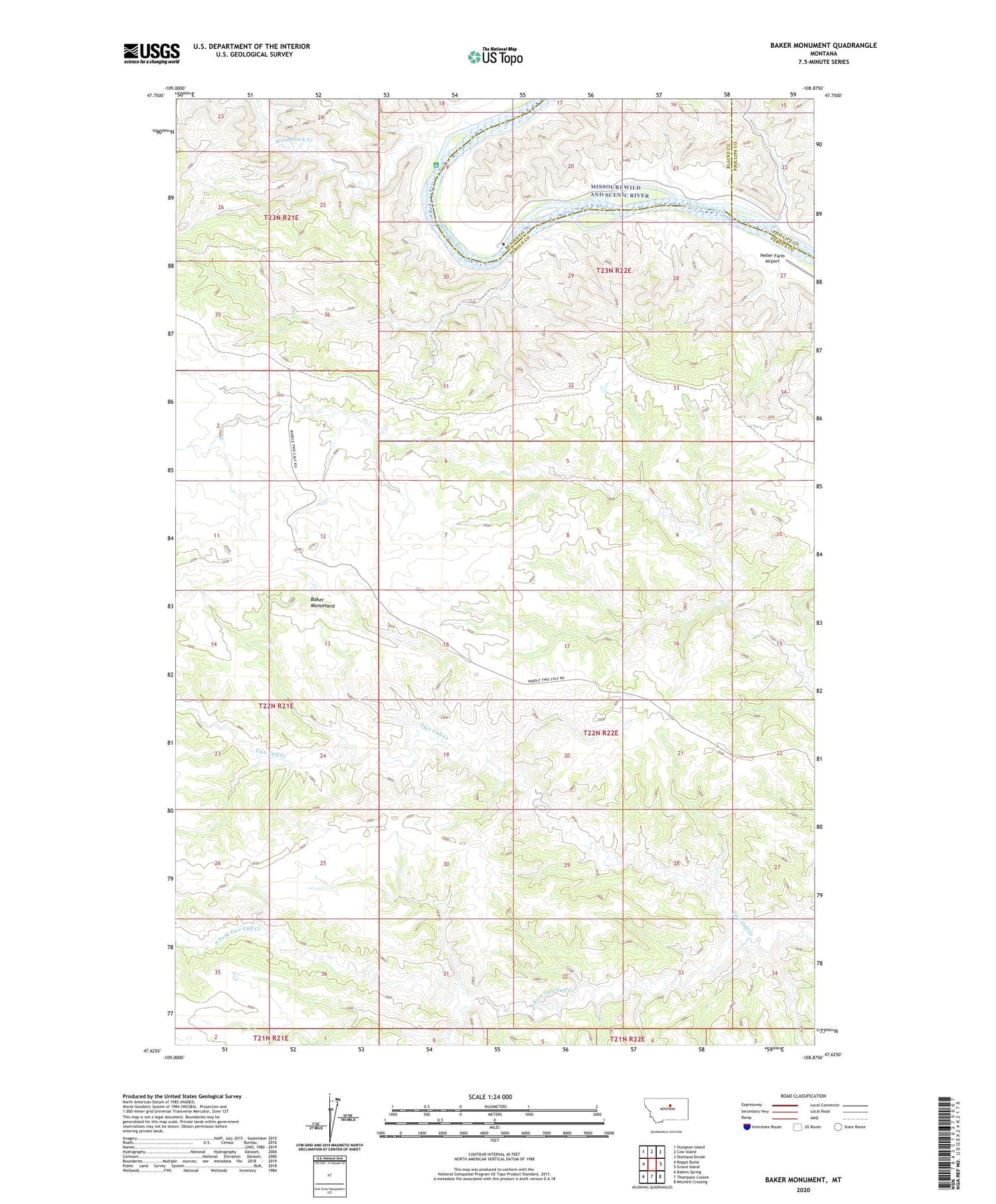 Baker Monument Montana US Topo Map Image