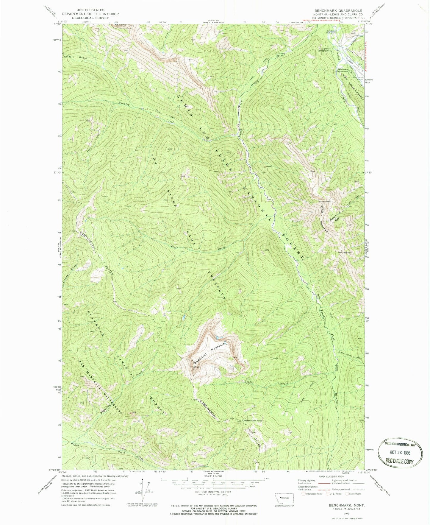 Classic USGS Benchmark Montana 7.5'x7.5' Topo Map Image
