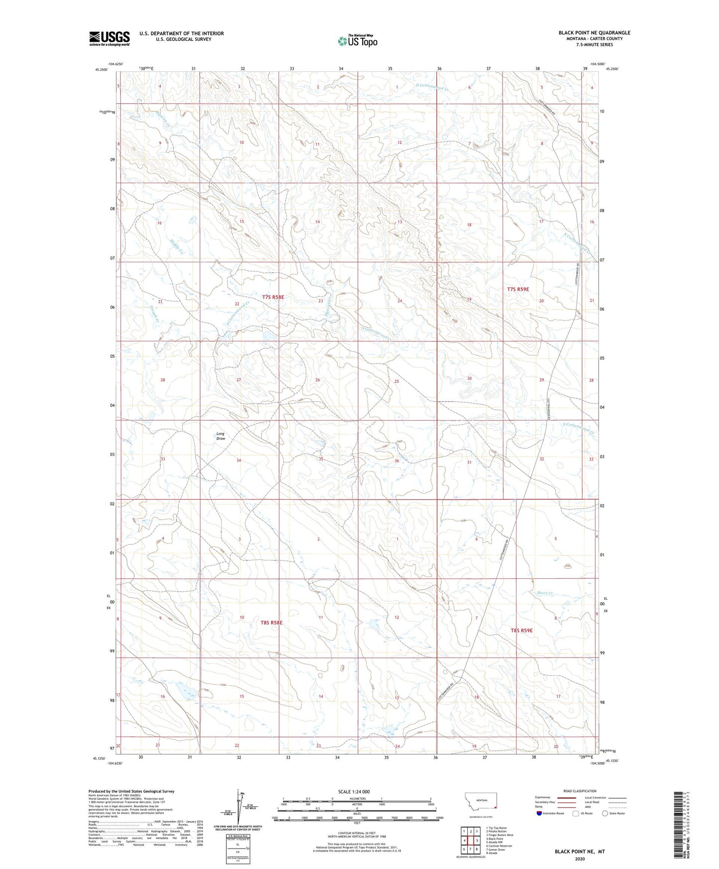 Black Point NE Montana US Topo Map Image