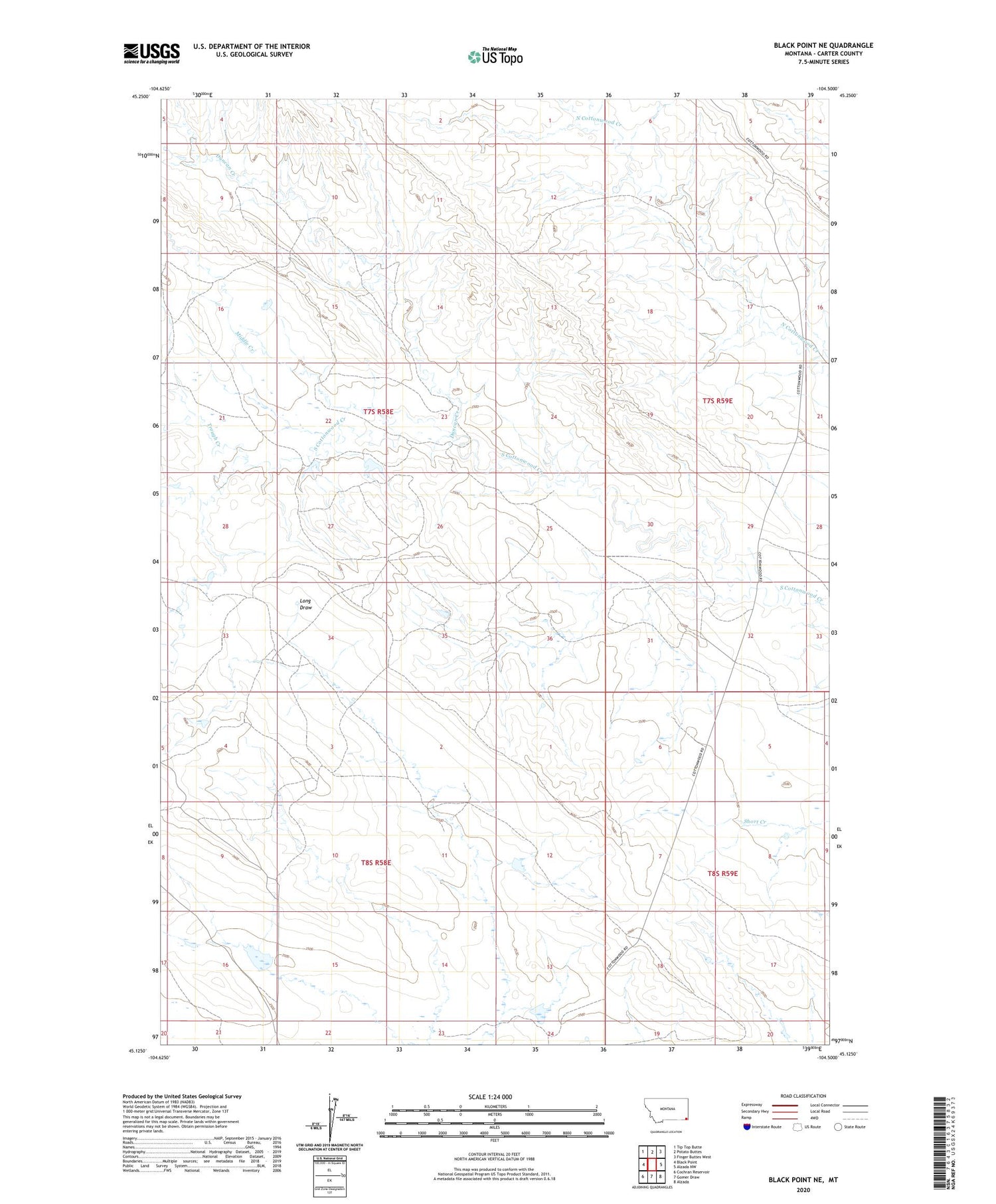 Black Point NE Montana US Topo Map Image