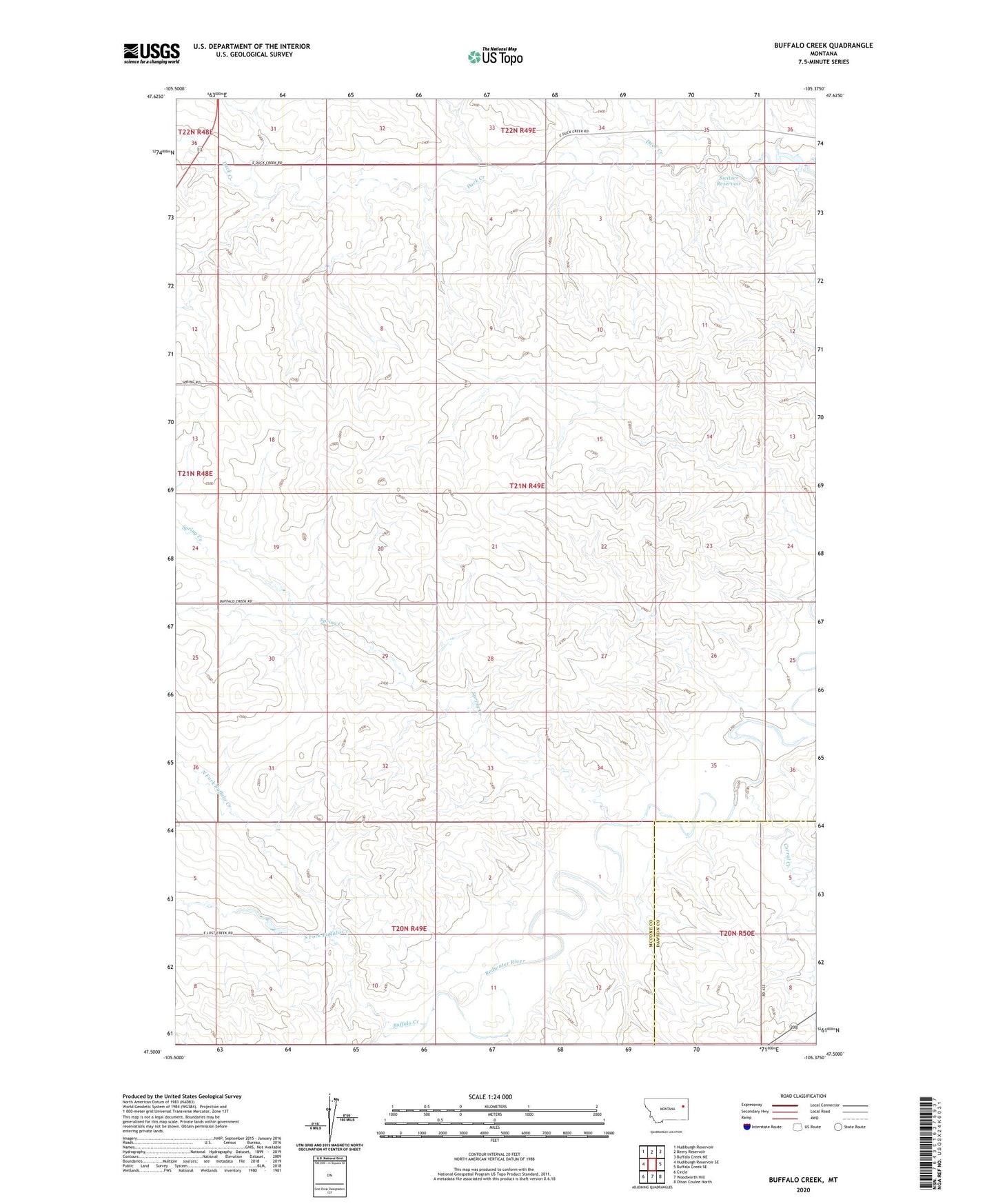 Buffalo Creek Montana US Topo Map Image