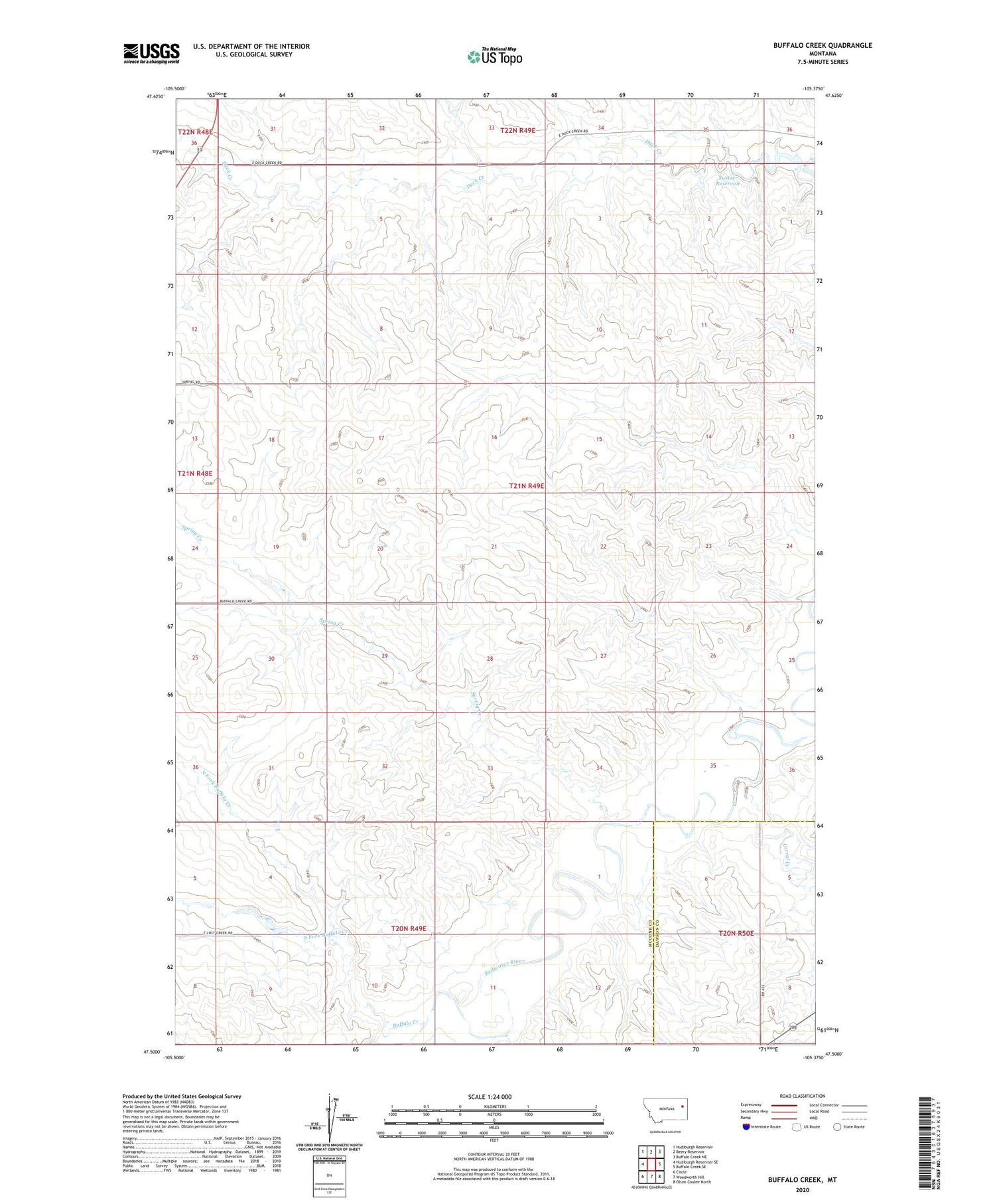 Buffalo Creek Montana US Topo Map Image