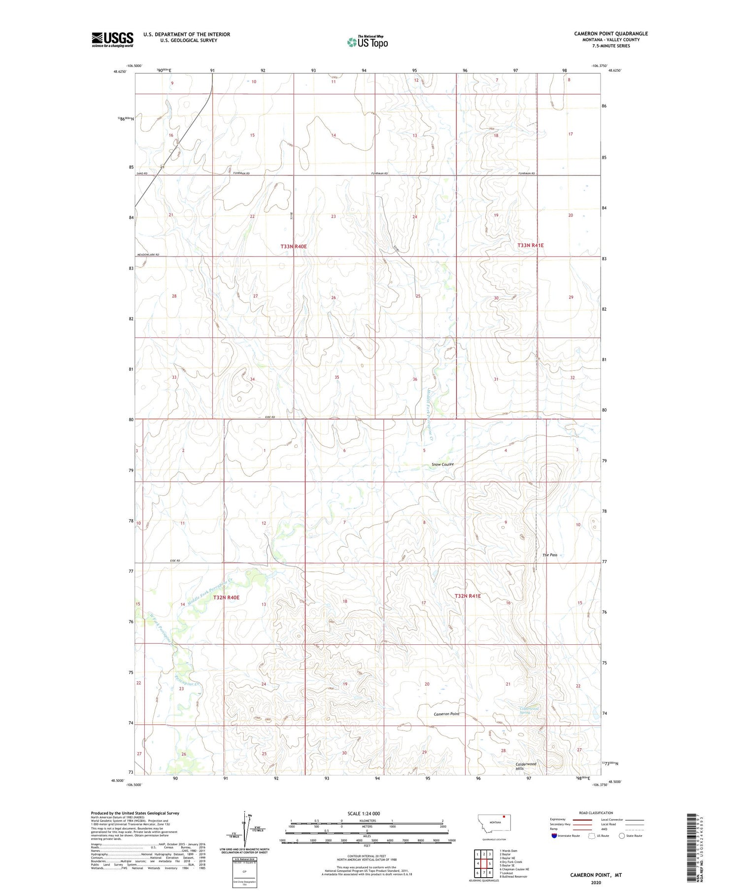 Cameron Point Montana US Topo Map Image