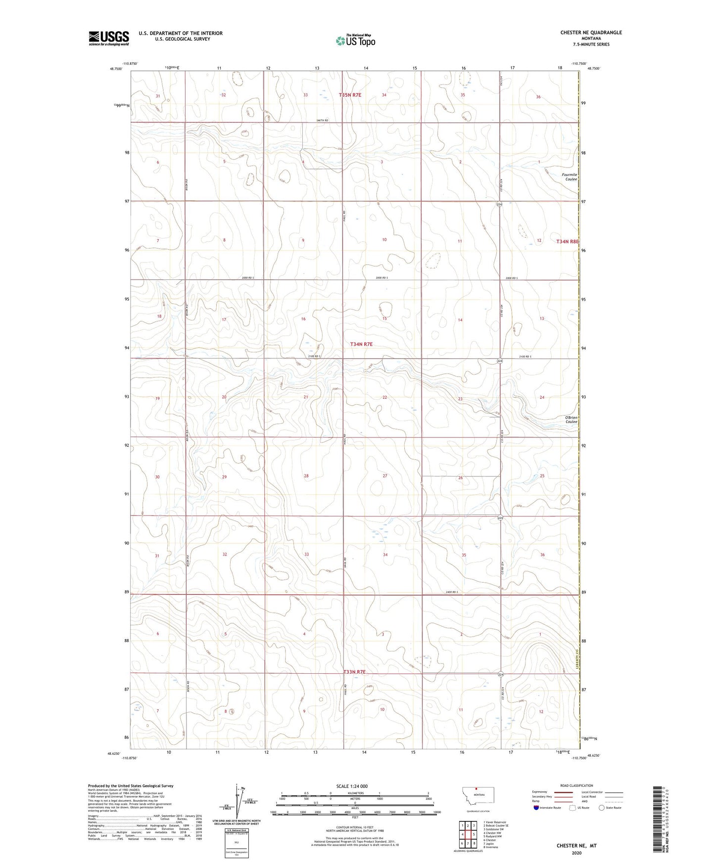 Chester NE Montana US Topo Map Image