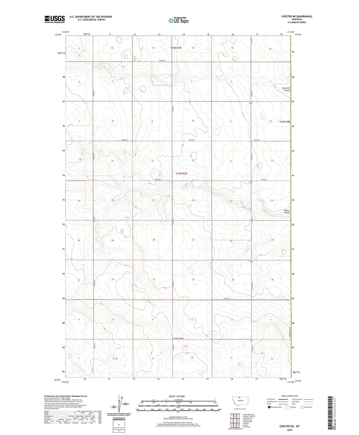 Chester NE Montana US Topo Map Image