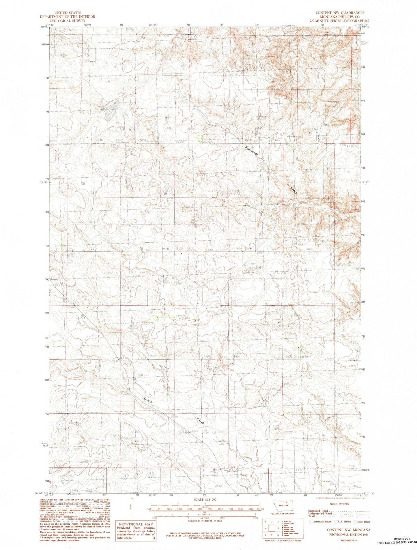Classic USGS Content NW Montana 7.5'x7.5' Topo Map Image