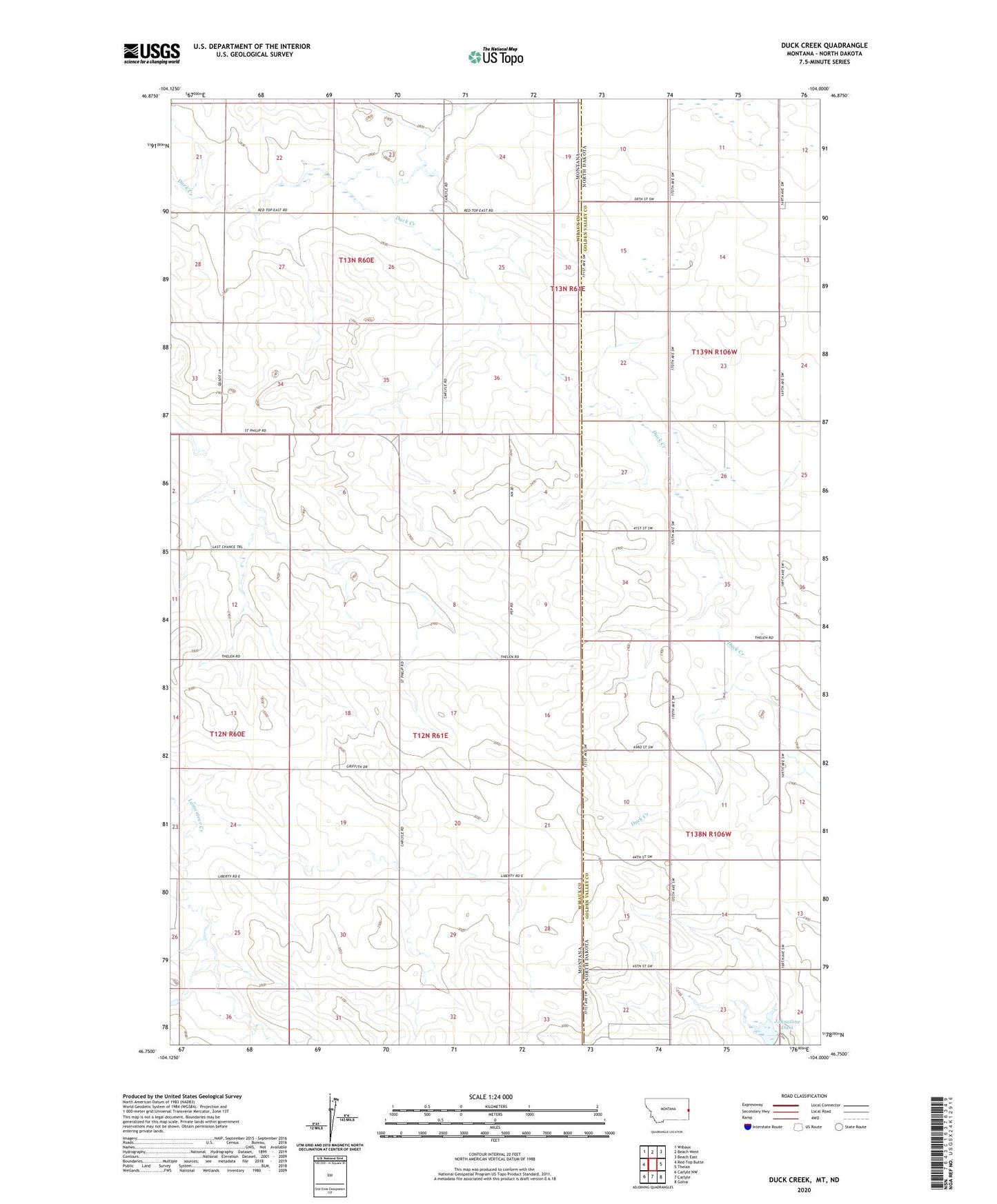 Duck Creek Montana US Topo Map Image