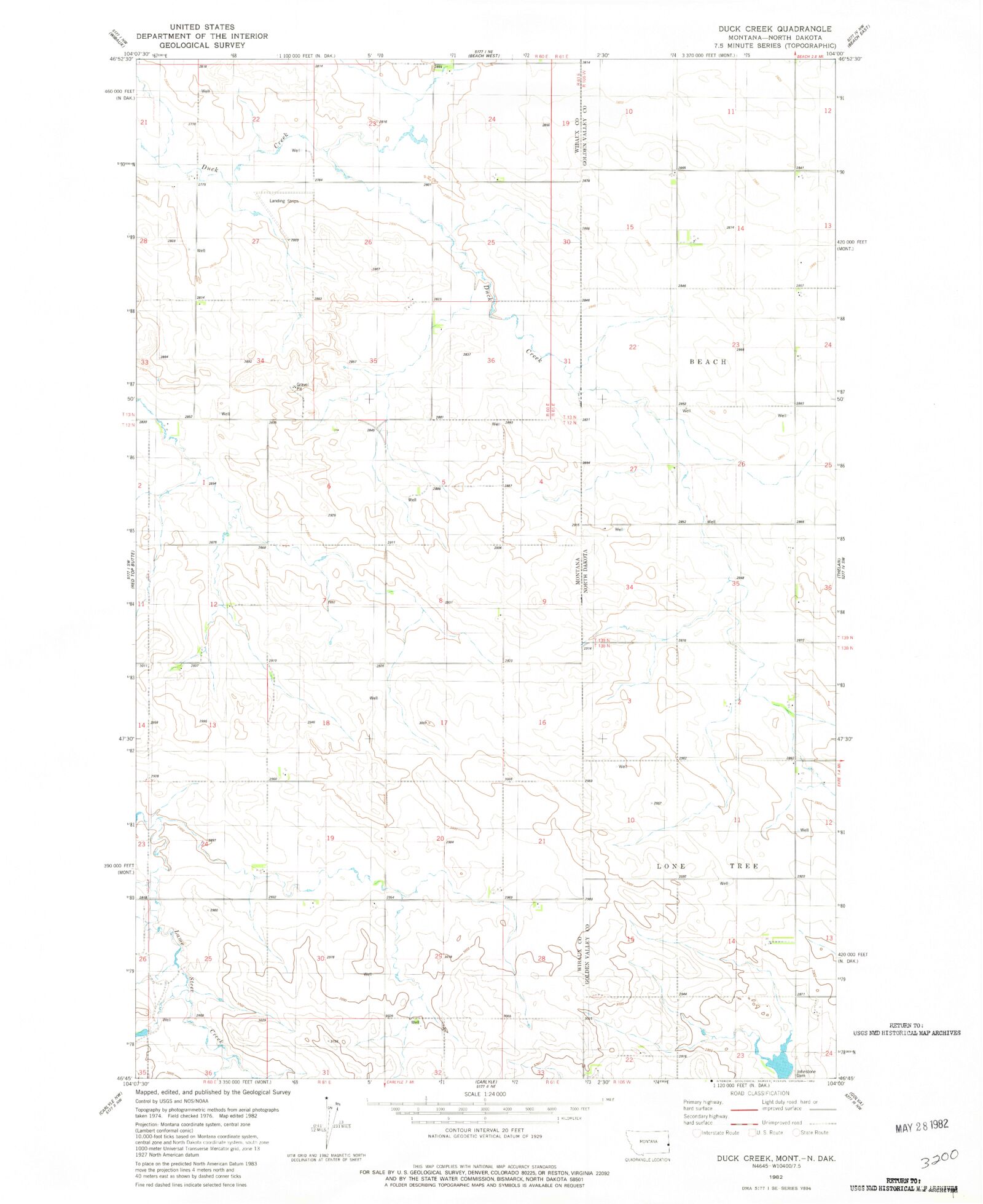 Classic USGS Duck Creek Montana 7.5'x7.5' Topo Map MyTopo Map Store